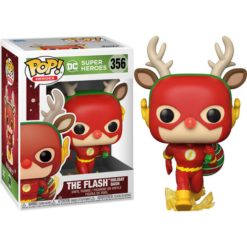The Flash Holiday Dash as Rudolph Pop! Vinyl Figure - DC Comics Collectible - Perfect for Christmas Decorations & Gift Giving