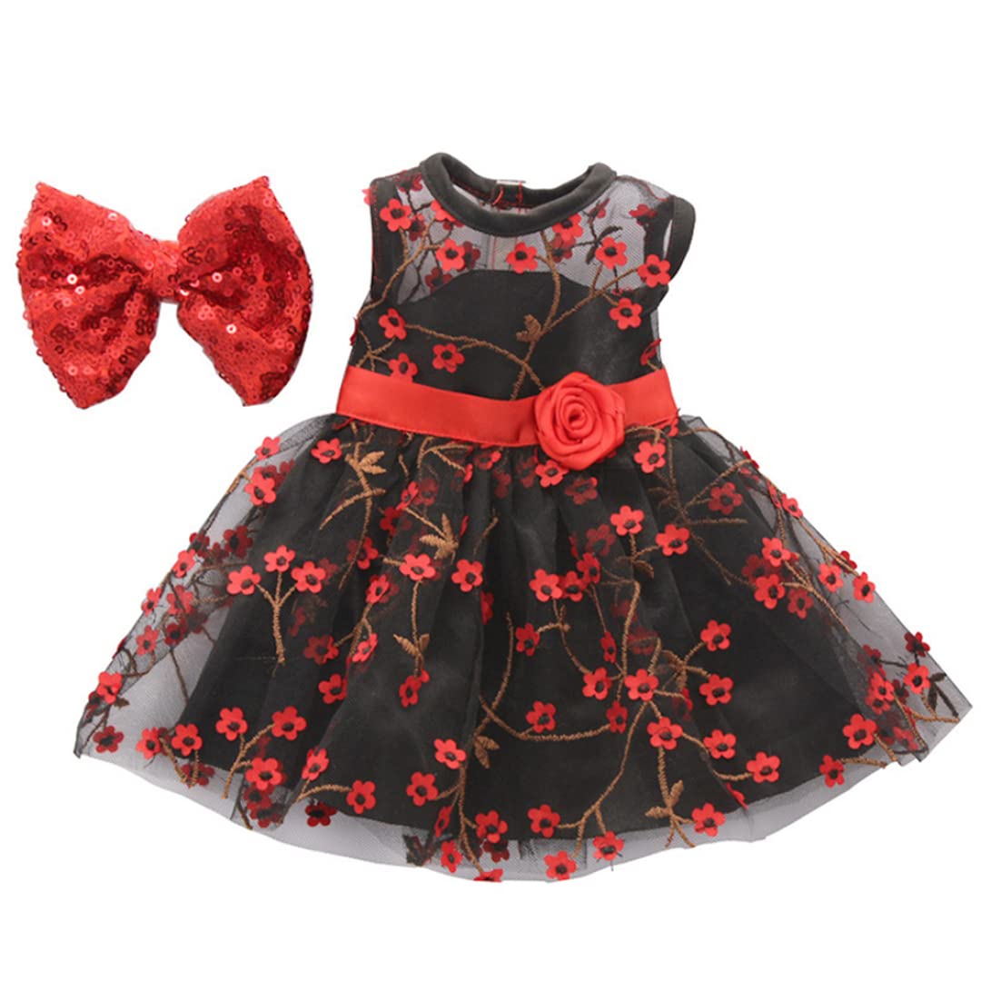 18 Inch Doll Clothes for Girls - Fashionable Doll Dress with Hair Band & Accessories (Black) - Perfect for Playtime, Collecting & DIY Doll Styling
