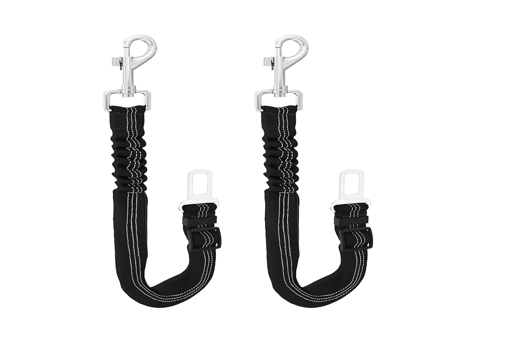 TAHAA 2 Pack Adjustable Dog Seat Belts for Cars - Safety Harness Clip with Elastic Bungee Buffer - Travel Pet Car Accessories for Small Medium Large Dogs | Perfect for Road Trips, Vet Visits & Daily Commutes