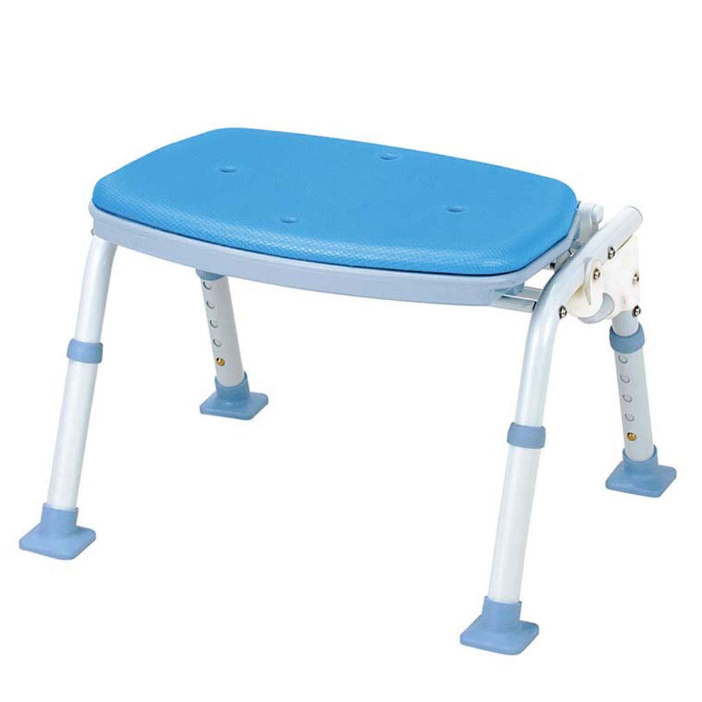 Foldable Shower Chair with EVA Cushion - Adjustable Aluminum Alloy Shower Seat & Stool, Non-Slip & Moisture-Proof Design, 5 Height Settings (Supports 100KG) - Perfect for Elderly, Disabled & Post-Surgery Bathroom Safety (3 Styles, Size A: 43.5x30.5x35-45cm)