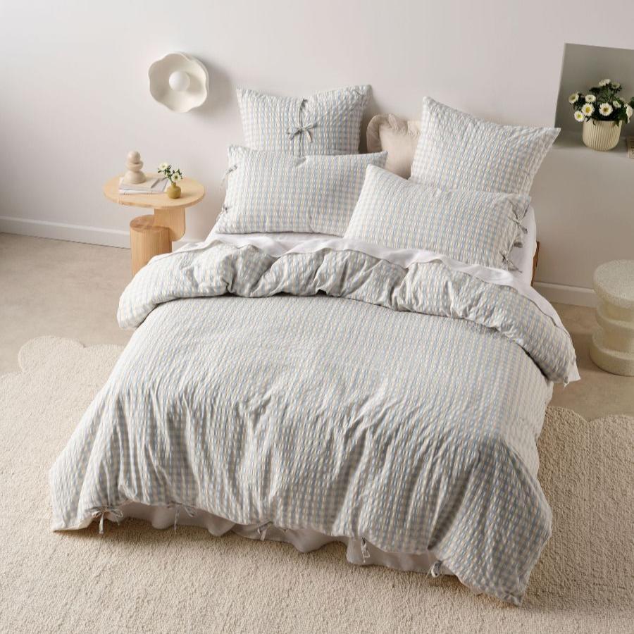 Linen House Ferrara Cornflower Duvet Cover Set - Soft Luxury Bedding for Master & Guest Bedrooms | Perfect for Home Decor & Cozy Sleep
