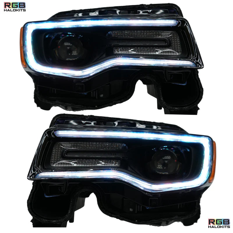 Jeep Grand Cherokee Multicolor DRL Boards (2014-2021) - LED Daytime Running Lights for Enhanced Visibility & Style - Perfect for Off-Roading & Night Driving