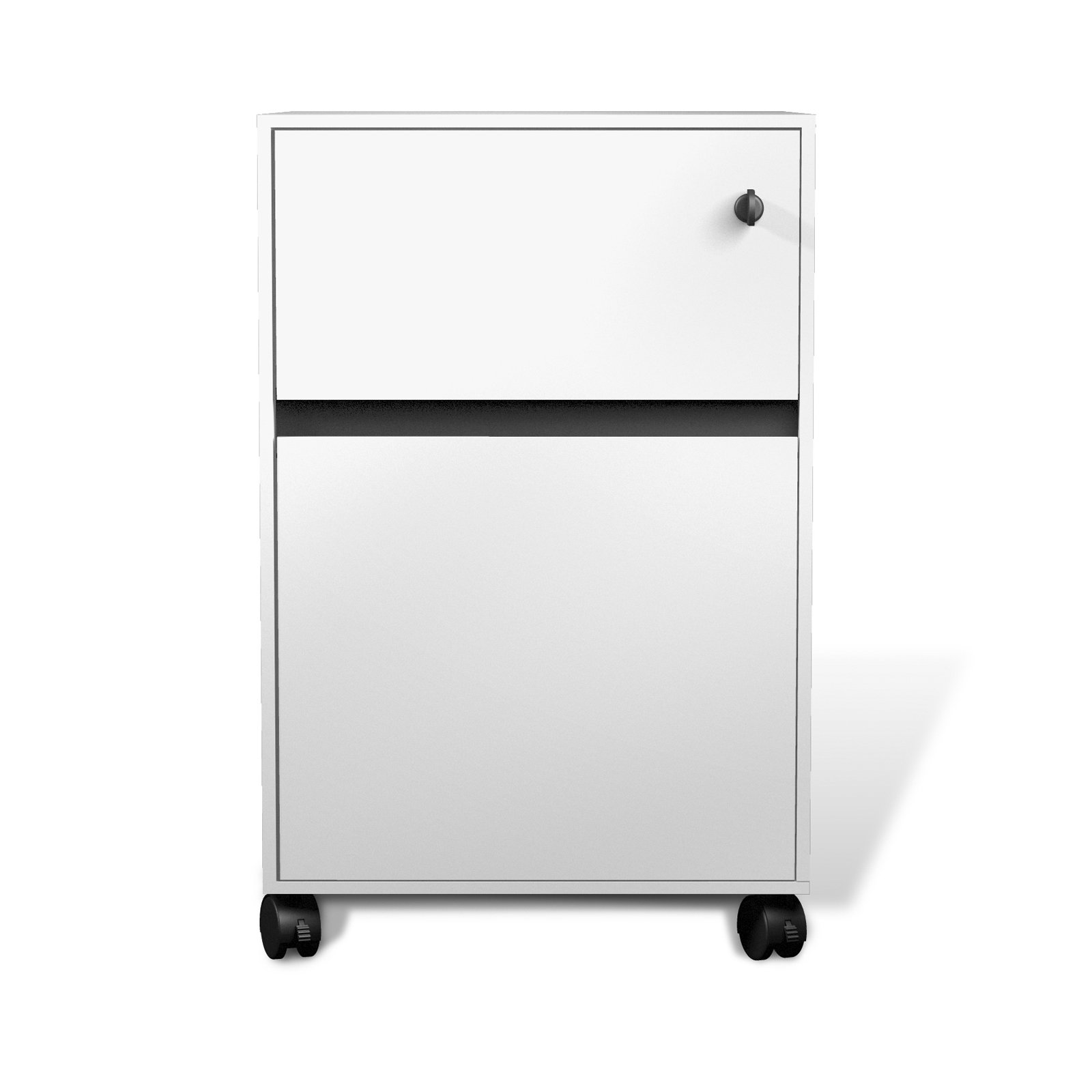 Unique White Mobile Pedestal Furniture - Rolling Storage Cabinet for Home Office, Living Room & Bedroom Organization