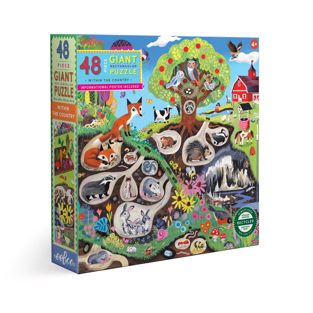 eeBoo 48 Piece Puzzle - Within the Country Landscape Jigsaw Puzzle for Adults & Kids | Perfect for Family Game Night & Educational Playtime