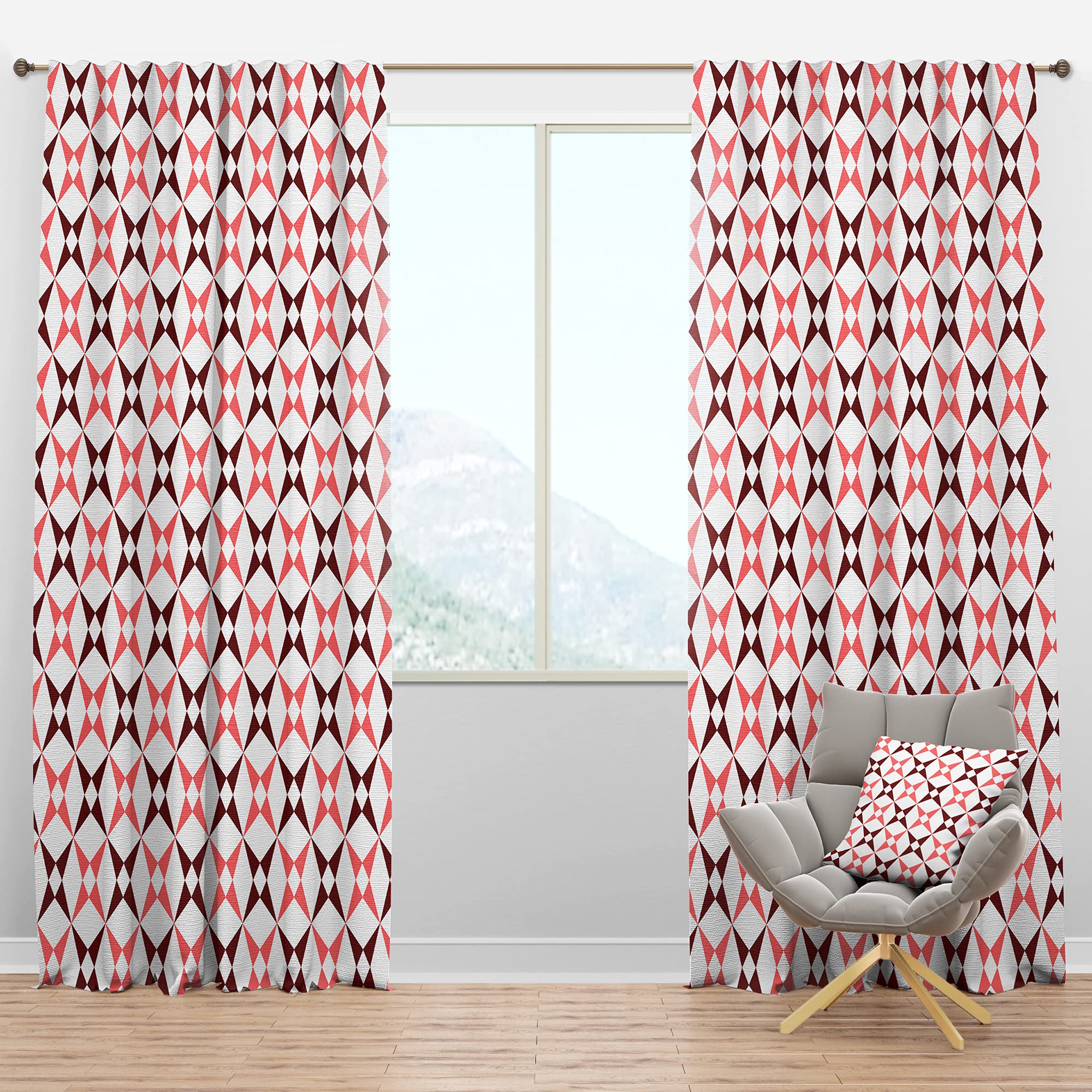 DesignQ Blackout Curtains - Retro Grid Pattern Thermal Insulated Window Drapes for Bedroom & Living Room (52x90, Single Panel) - Perfect for Light Blocking, Privacy & Energy Efficiency
