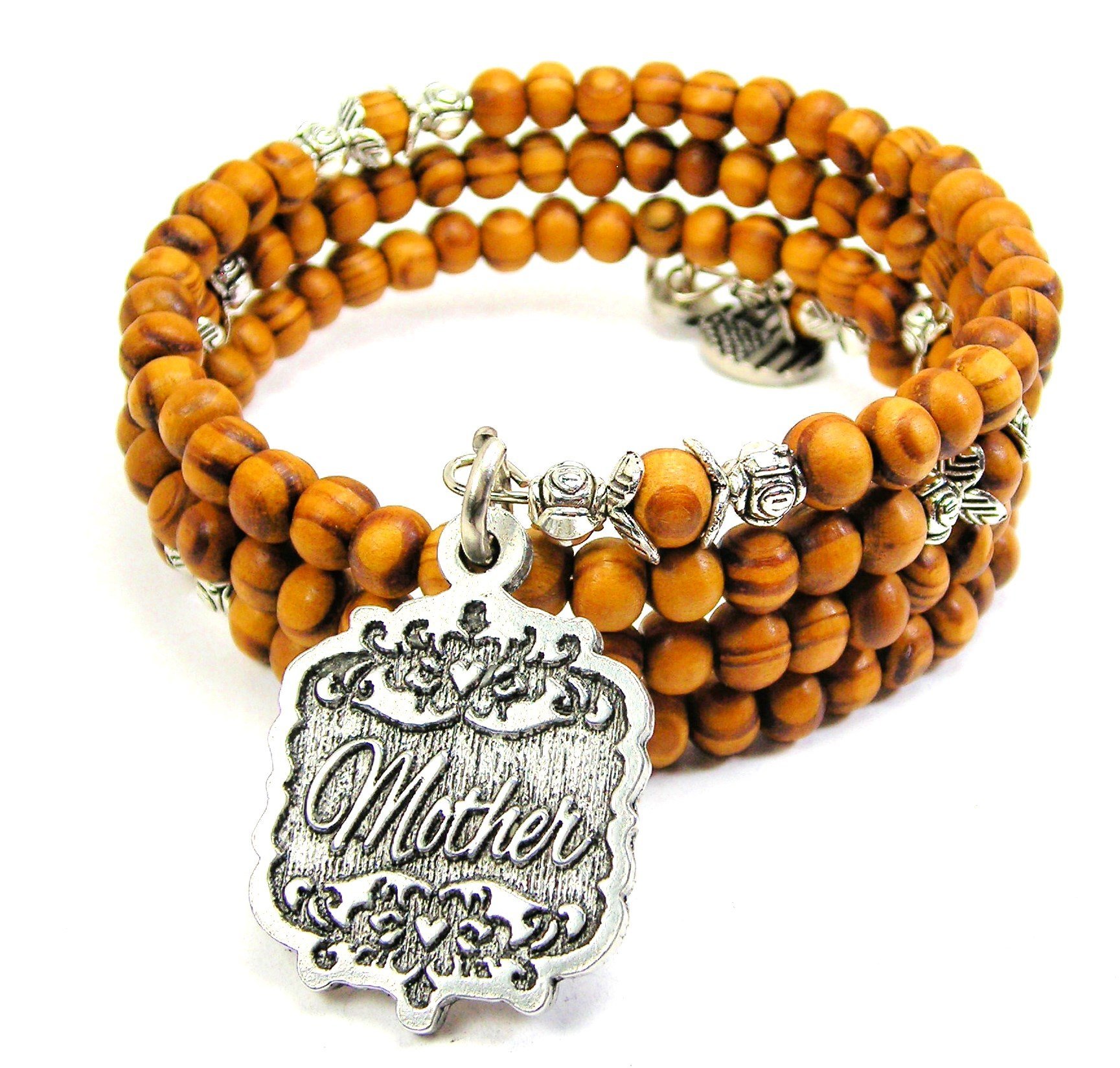 Victorian Scroll Wood Wrap Bracelet for Women - Handmade Mother's Day Gift - Boho Chic Jewelry for Casual & Formal Occasions