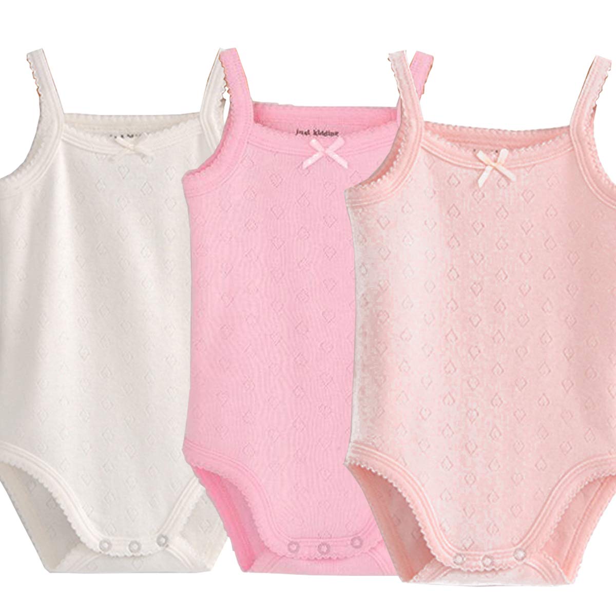 Baby Girls Spaghetti Strap Bodysuit - Sleeveless Cotton Tank Top Onesie Set (3-Pack) | Soft Summer Outfits for Infants & Toddlers | Perfect for Playtime, Beach & Family Photos