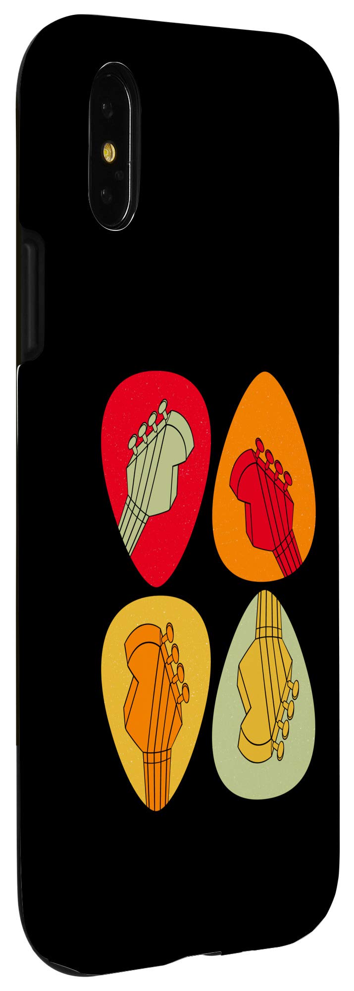 Original iPhone X/XS Retro Guitar Pick Plectrum & Bass Guitar Pick Holder Case - Perfect for Musicians, Collectors & Guitar Enthusiasts (Gift Idea)