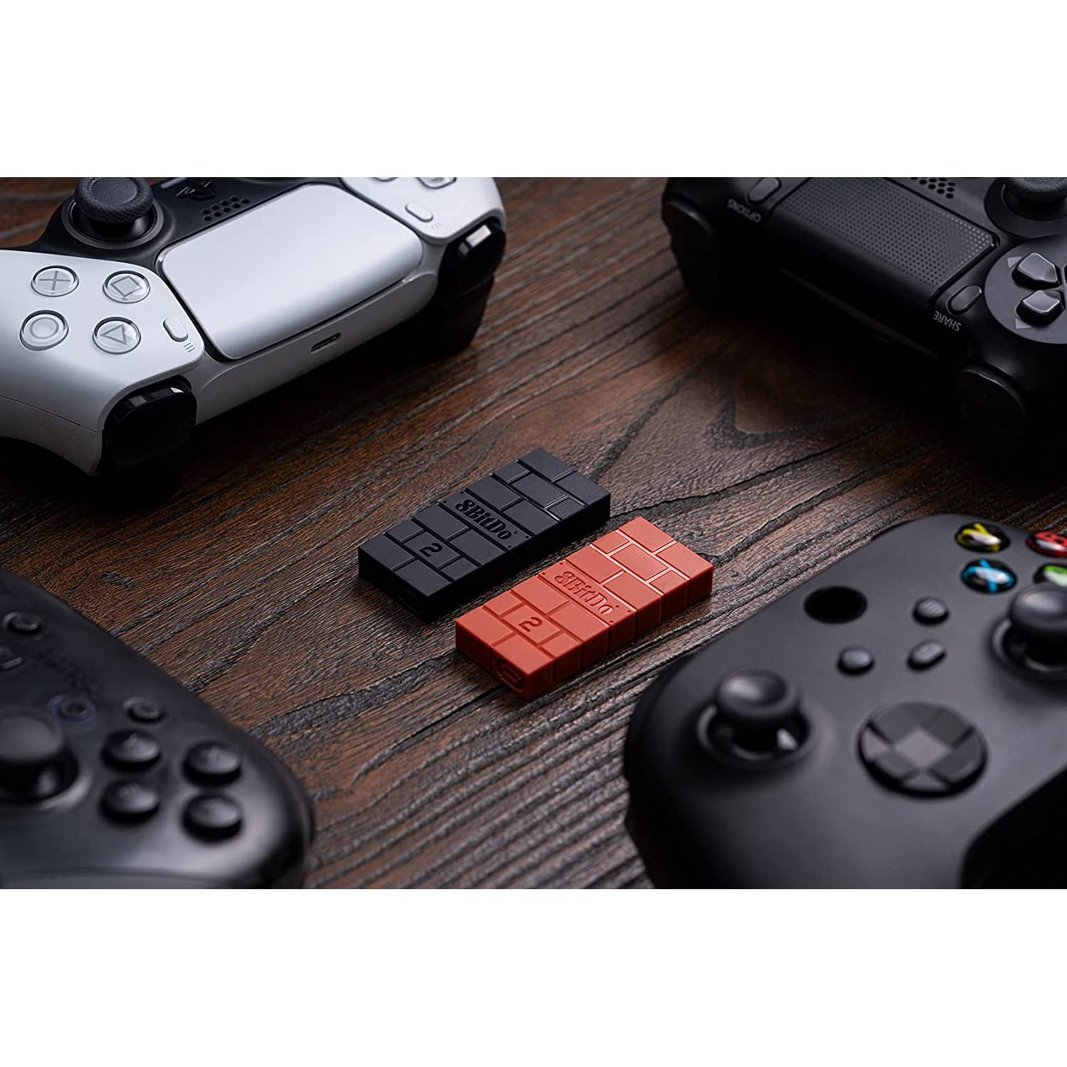 8Bitdo Wireless USB Adapter 2 with OTG Adapter - Compatible with Xbox Series X/S, Xbox One, Switch Pro & PS5 Controllers - Works on Switch OLED, Windows, Mac & Raspberry Pi - Brown - Perfect for Gaming, Streaming & Multi-Platform Controller Support