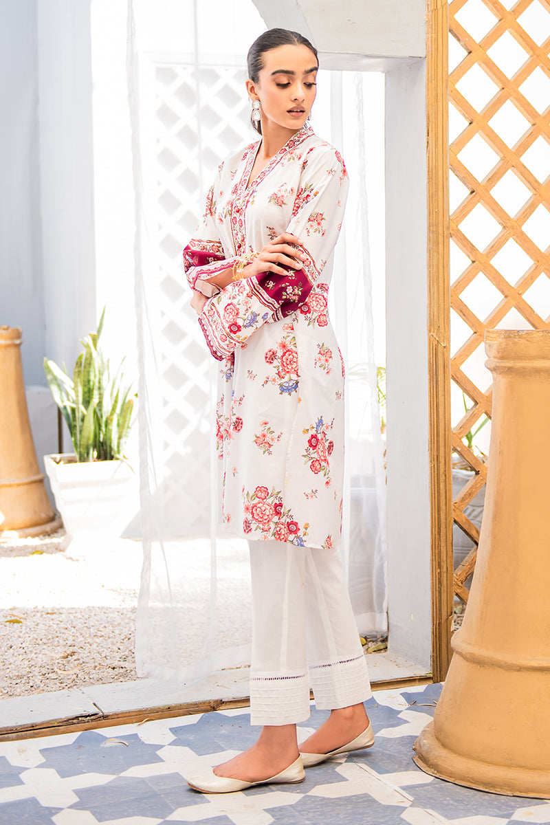 Stylish Ivory Blush Printed Shirt for Women | Trendy Floral Casual Top | Perfect for Office, Date Night & Summer Outfits
