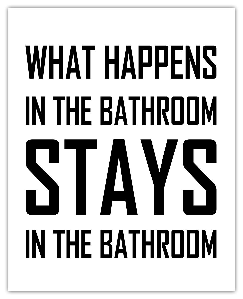 Farmhouse Bathroom Wall Art Set of 4 - Funny 8x10 Prints for Bathroom Decor