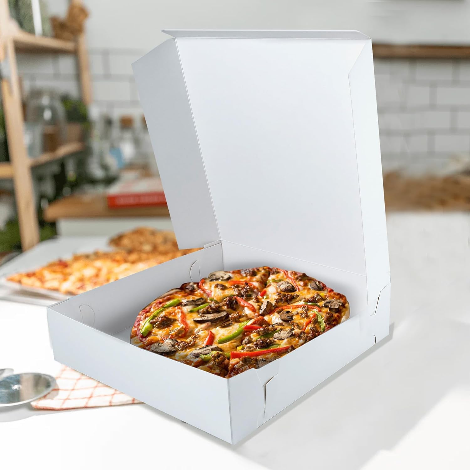 10x10x2.5 Inches White Bakery Pie Boxes - 250 Count Premium Pastry Packaging for Pies, Donuts, Cookies & Muffins - Perfect for Bakeries, Cafes & Home Bakers