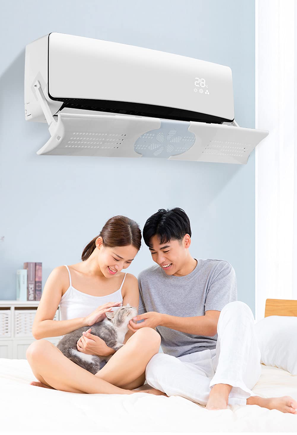 Adjustable Telescopic Air Deflector - Wall Mounted HVAC Vent Cover for Home & Office | Improve Airflow Direction & Reduce Direct Blows | Perfect for Bedrooms, Living Rooms and Workspaces