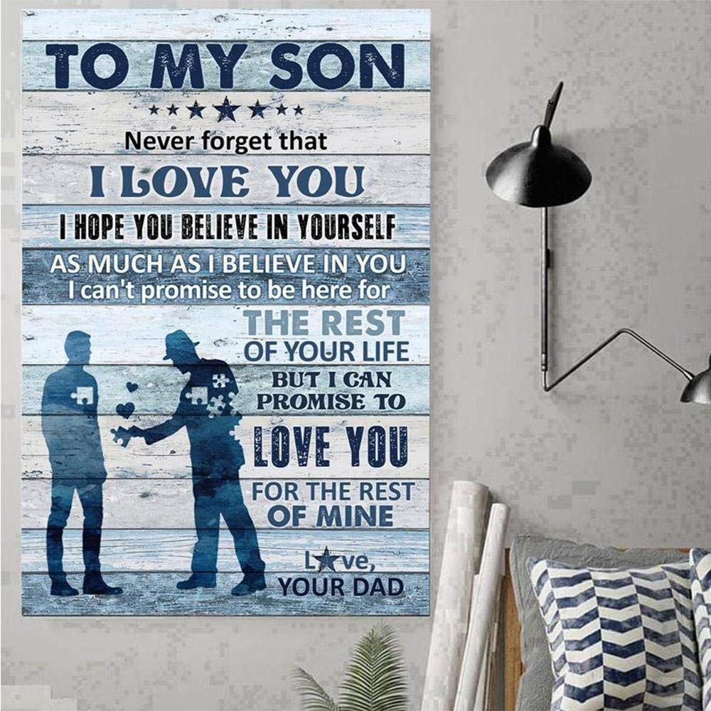 Personalized Matte Canvas Puzzle for Son - Custom 'I Hope You Believe in Yourself' Father's Gift - 24x36 Inch Wall Art - Perfect for Birthday, Father's Day & Nursery Decor