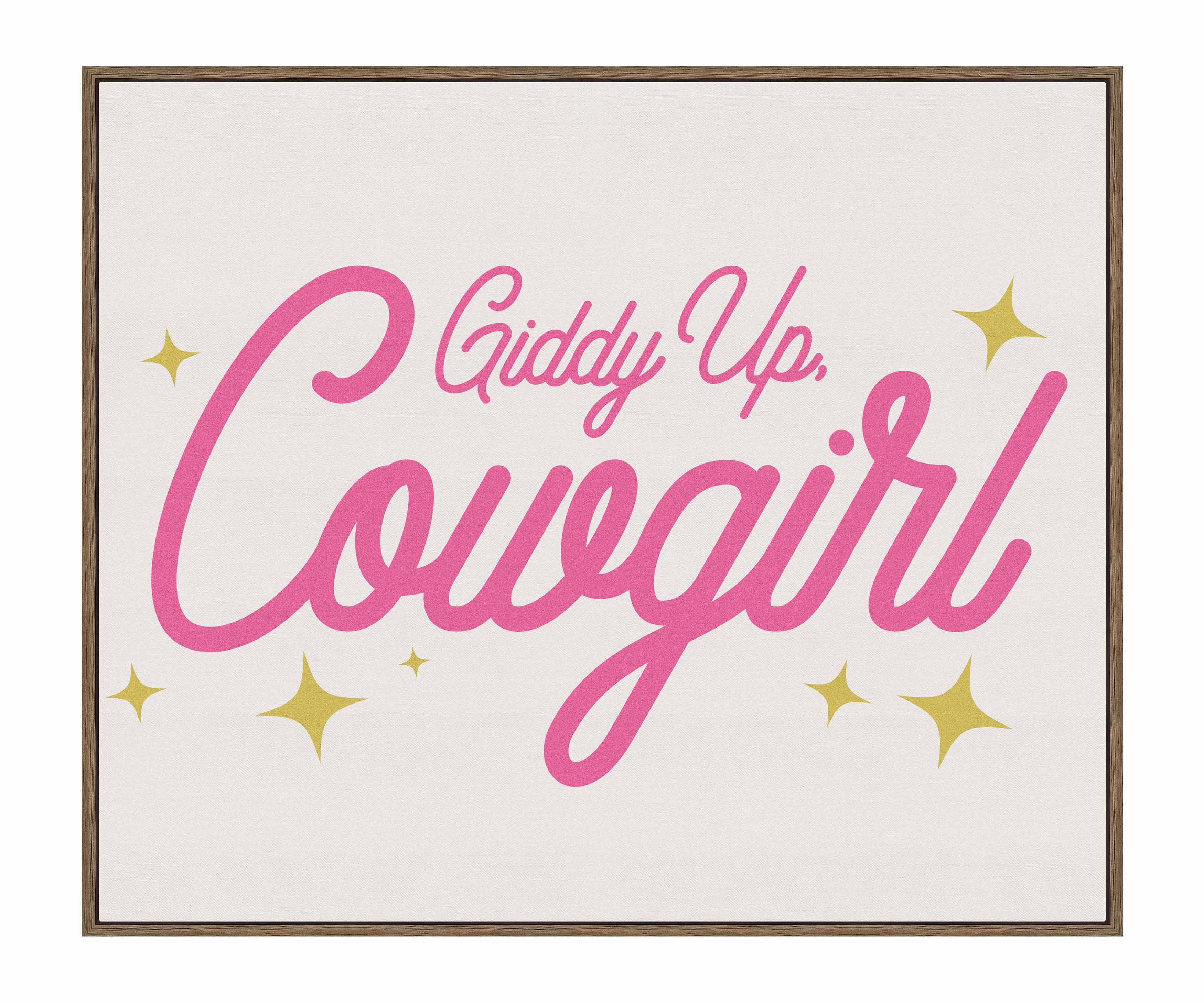 Giddy Up Cowgirl A Gallery Wrapped Canvas - Western Wall Art Decor for Home, Office & Ranch - Perfect for Cowgirl Theme Bedroom & Country Style Living Room