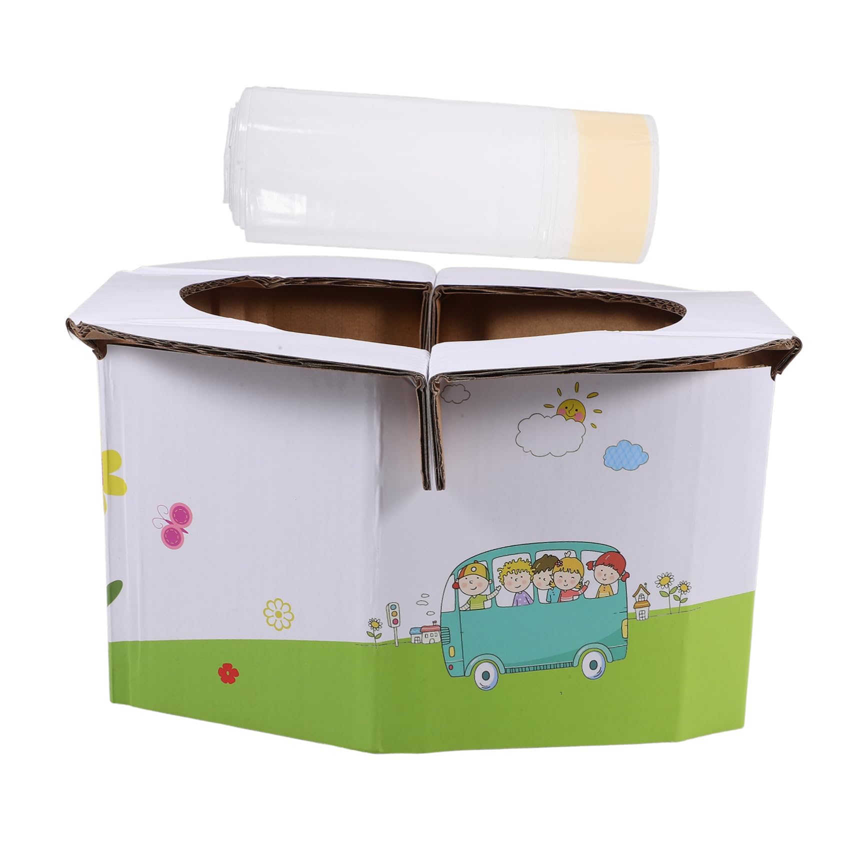 CIMAXIC 3-Piece Portable Toilet for Travel & Camping - Lightweight Outdoor Commode with Removable Bucket - Ideal for Road Trips, RV, Boating & Emergency Use (White Plastic)