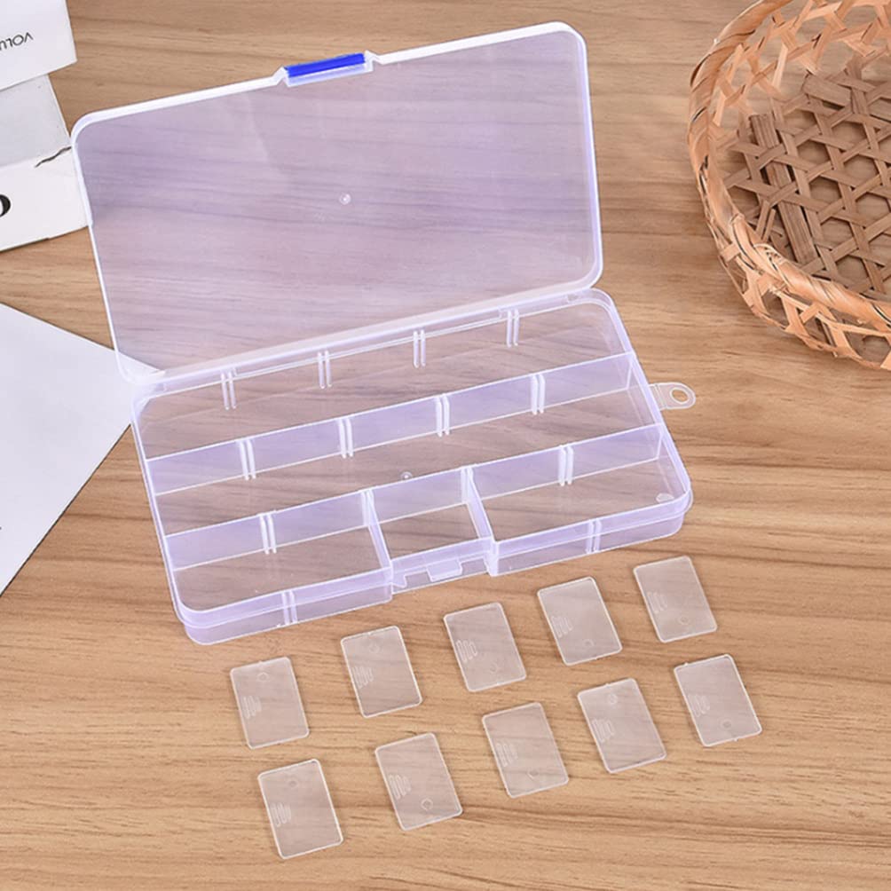 5-Piece Clear Plastic Storage Box Set with Grids - Small Parts Organizer for Tools, Crafts & DIY Supplies - Perfect for Home, Office & Workshop Organization