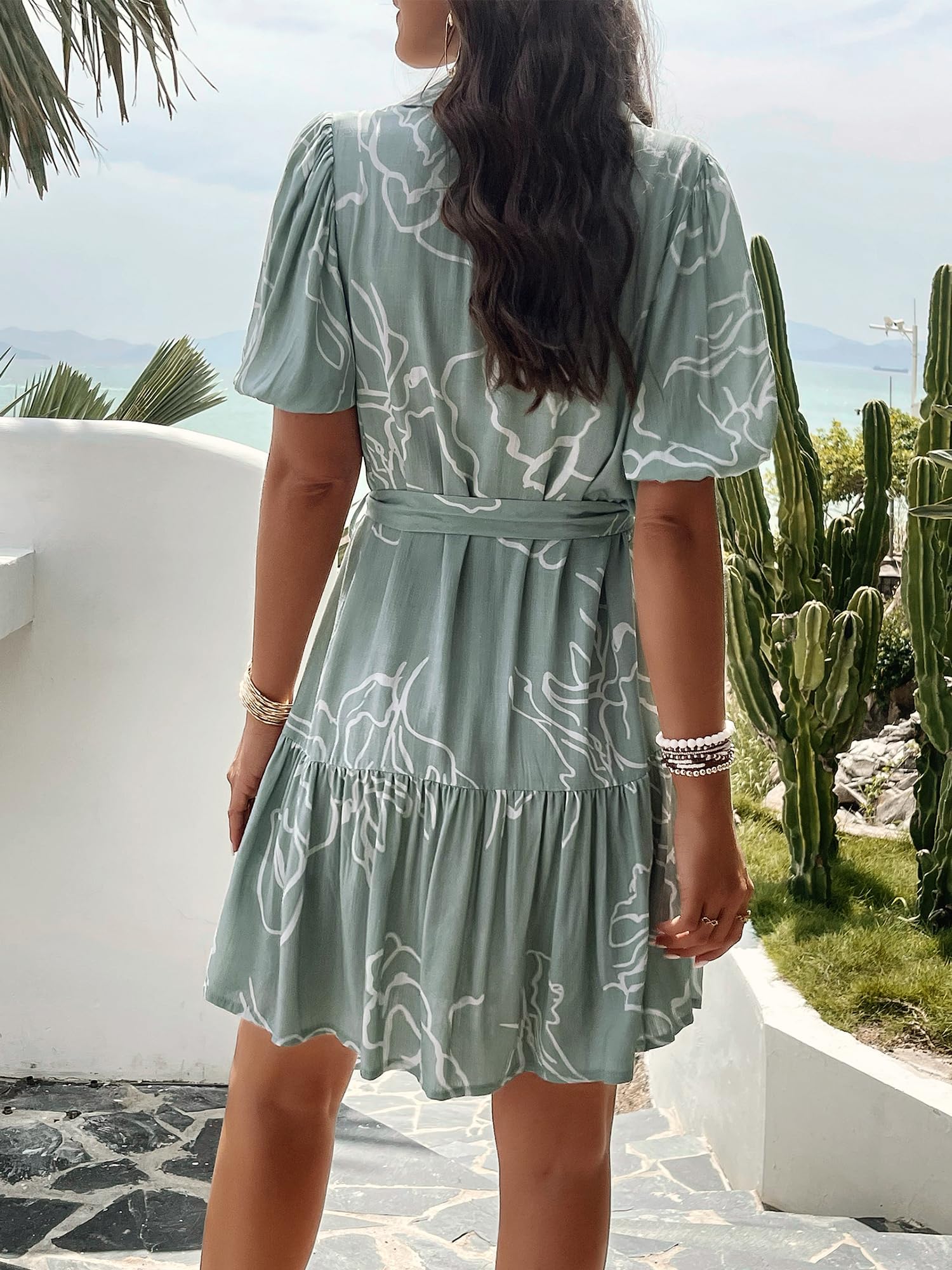 Women's Button Down Shirt Dress with Belt - Business Casual A-Line Summer Dress for Office & Outings | Spring & Summer Sun Dress 2025 | Perfect for Work, Date Night & Weekend Brunch