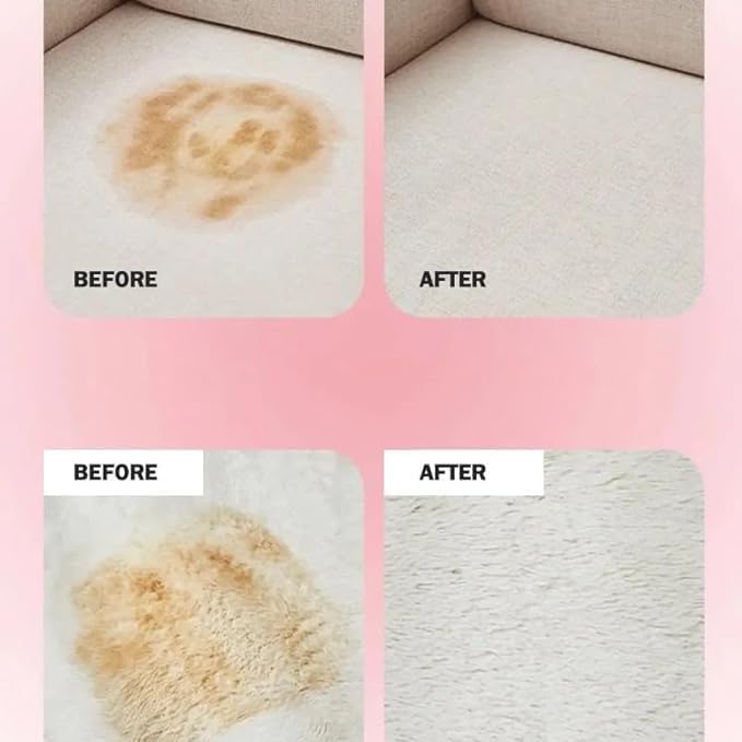 Stain Remover for Sofa & Upholstery - Fabric Cleaner Kit with Brush | Carpet, Furniture & Car Seat Cleaner | Perfect for Home, Office & Vehicle Interior Cleaning