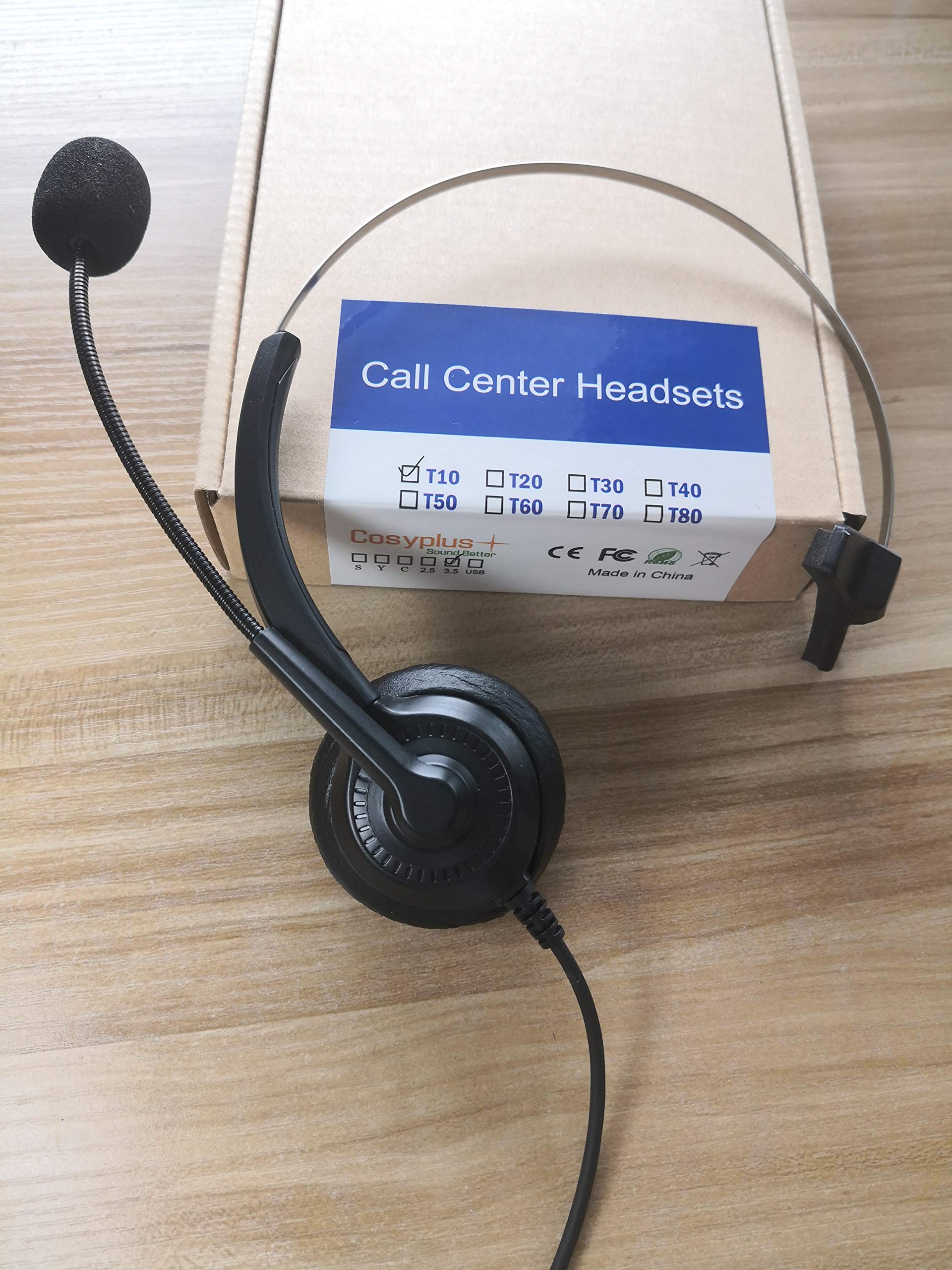 3.5mm Wired Headphones with Microphone for iPhone, Android, PC, Laptop, Tablet - Noise Cancelling for Clear Calls, Skype, Webinar, Office & Call Center Use - Comfortable for Long Work Hours