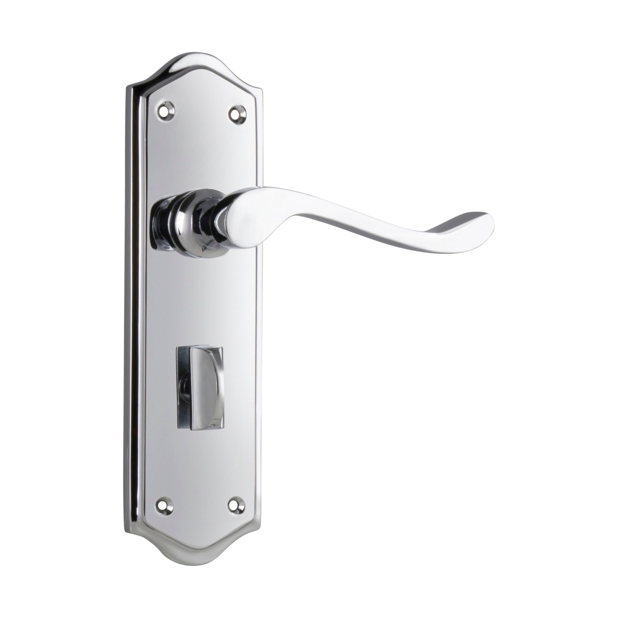 Henley Privacy Door Lever Pair - Chrome Plated (H180xW50xP58mm) - Ideal for Bedrooms, Bathrooms & Private Spaces