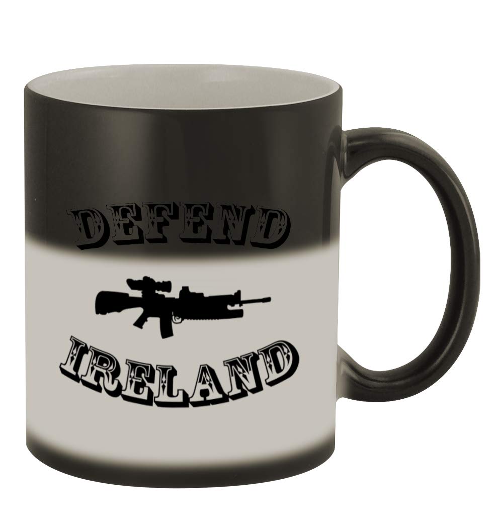 Funny Color Changing Coffee Mug - 11oz Ceramic Magic Cup with 'Defend Ireland #213' Design | Perfect for Humor Lovers, Gifts & Office Use