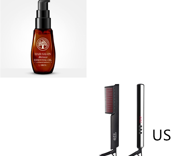 Professional Hair Straightening Comb for Women & Men - Multifunctional Styling Comb with 40ml Hair Care Essential Oil - Perfect for Salon, Home Use & Travel