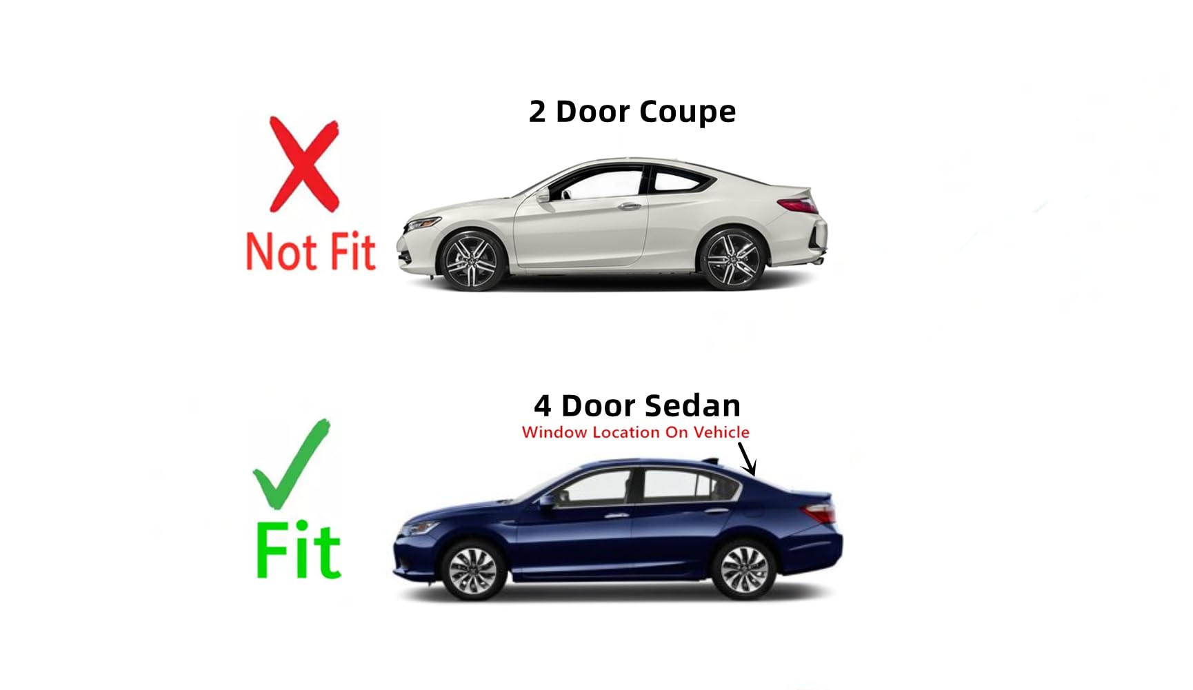 Heated Rear Window Glass Replacement for 2013-2017 Honda Accord 4-Door Sedan - Defrosting Solution for Winter Driving & Improved Visibility