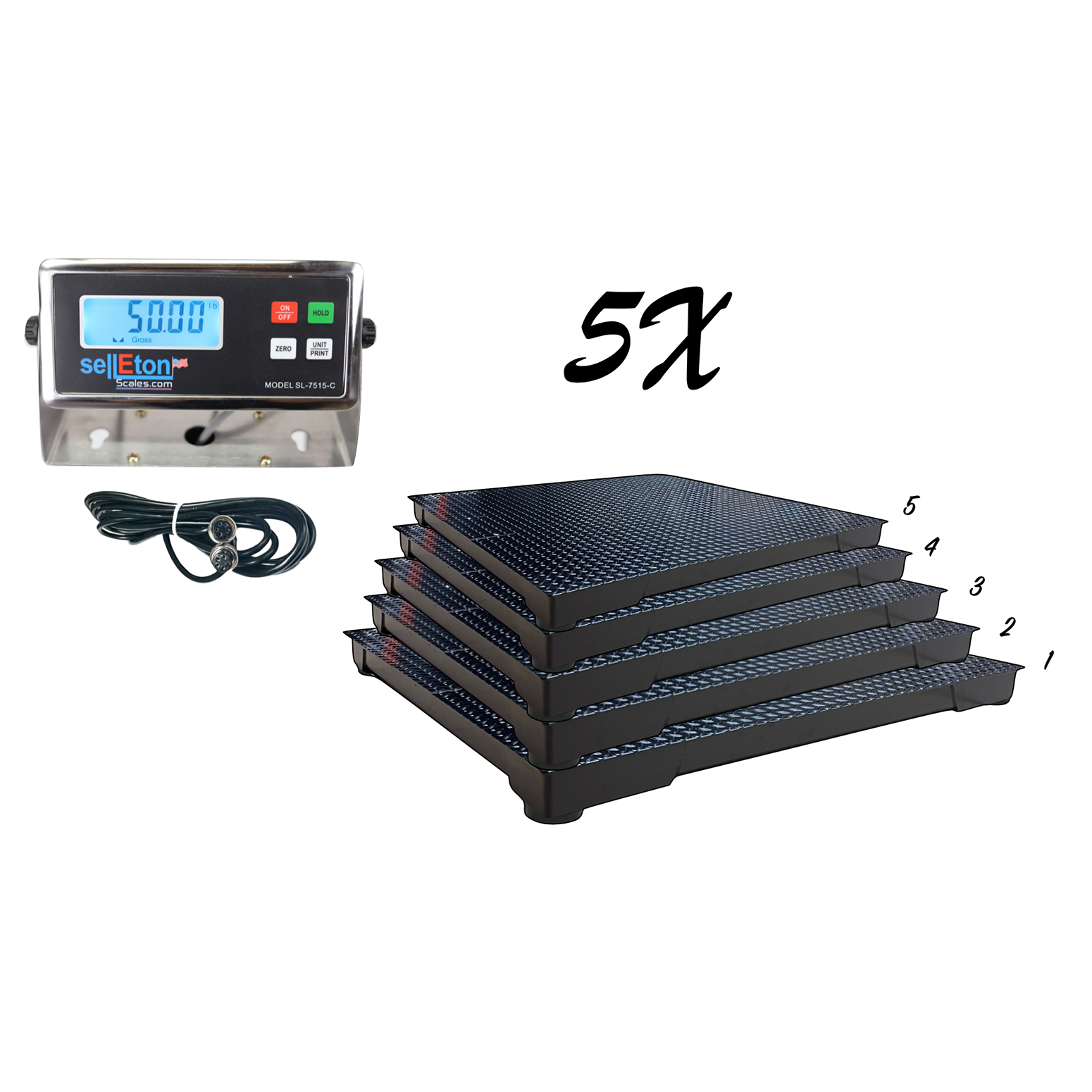 SellEton SL 700 2x3 Digital Floor Scale - 24 x 36 Inch Multi-Pack Commercial Weighing Scale for Warehouses, Shipping & Industrial Use