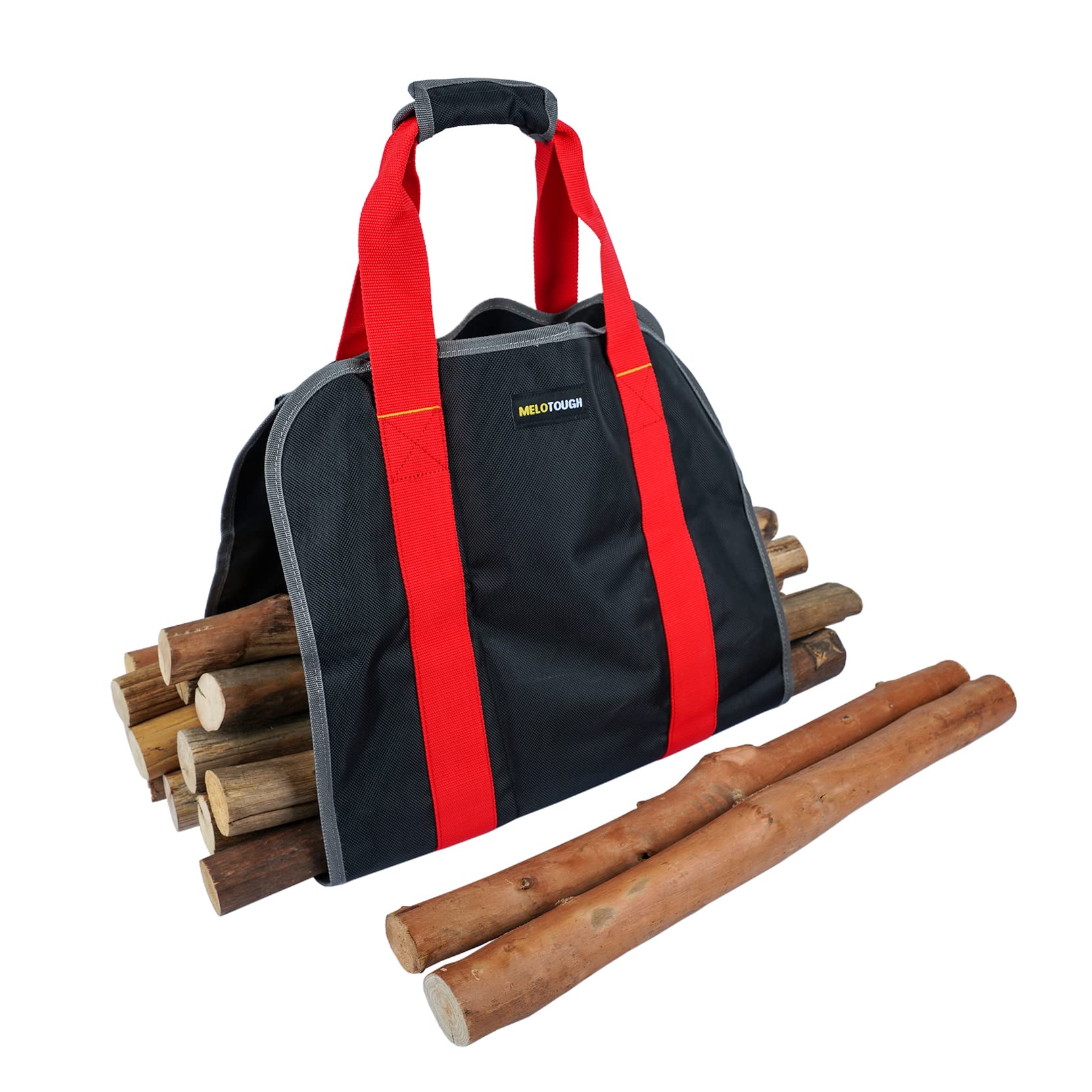 Premium MELOTOUGH Firewood Log Carrier - Heavy Duty Ballistic Nylon Tote Bag for Firewood, Stronger Than Canvas - Ideal for Camping, Fireplace & Outdoor Wood Hauling