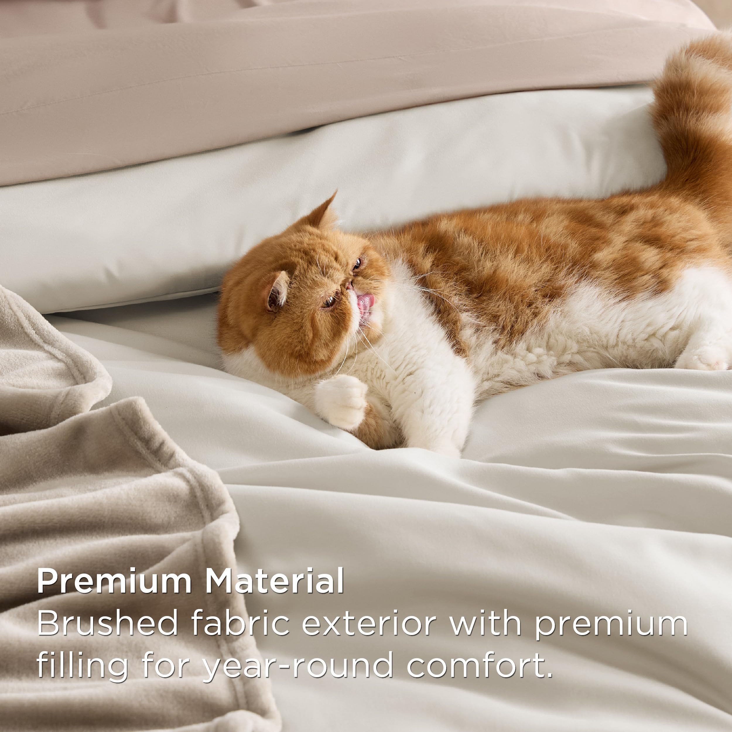 Bedsure 8-Piece King Size Comforter Set - Beige Prewashed Down Alternative Bedding with Fleece Blanket, Sheets, Pillowcases & Shams | All-Season Soft Luxury Bed in a Bag | Perfect for Master Bedroom, Guest Room & Cozy Home Decor