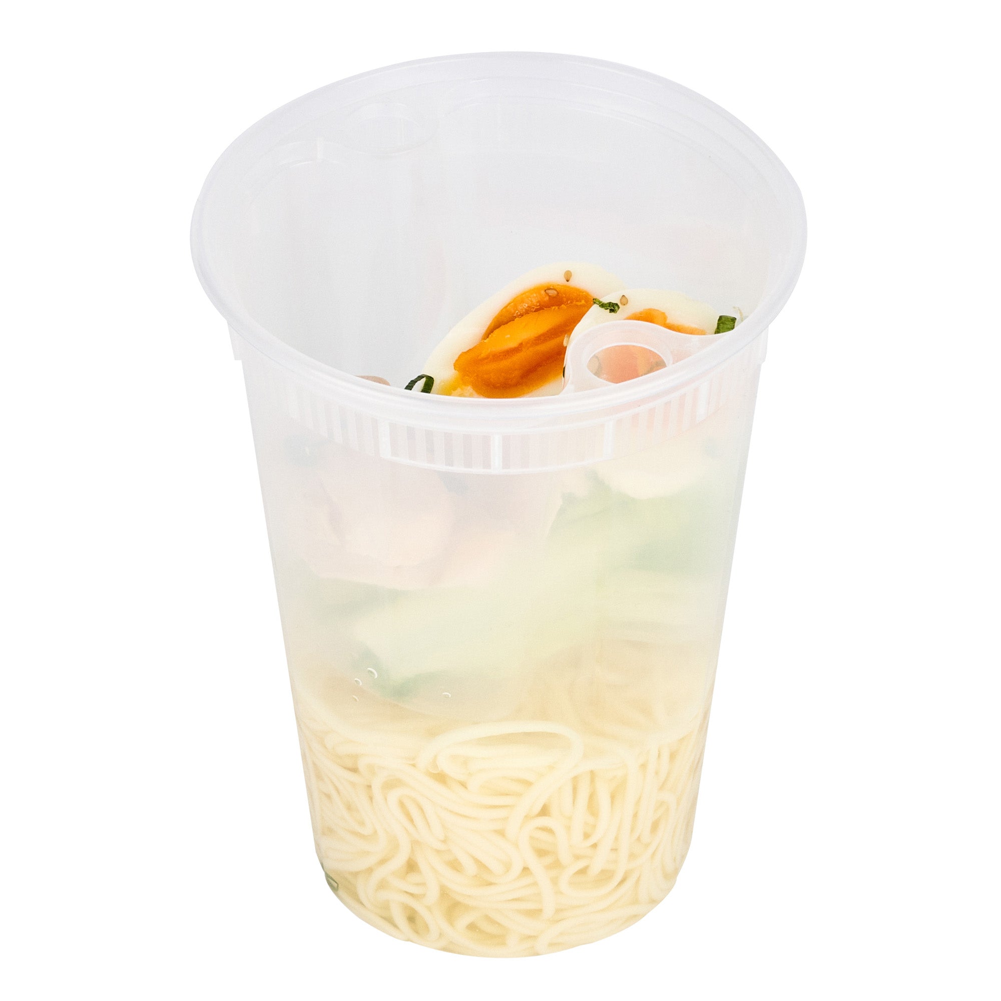 24 oz Round Clear Plastic Insert for 32, 40 & 48 oz Soup Containers - Microwave Safe, BPA Free (50 Count) - Perfect for Restaurants, Catering & Takeout Meals