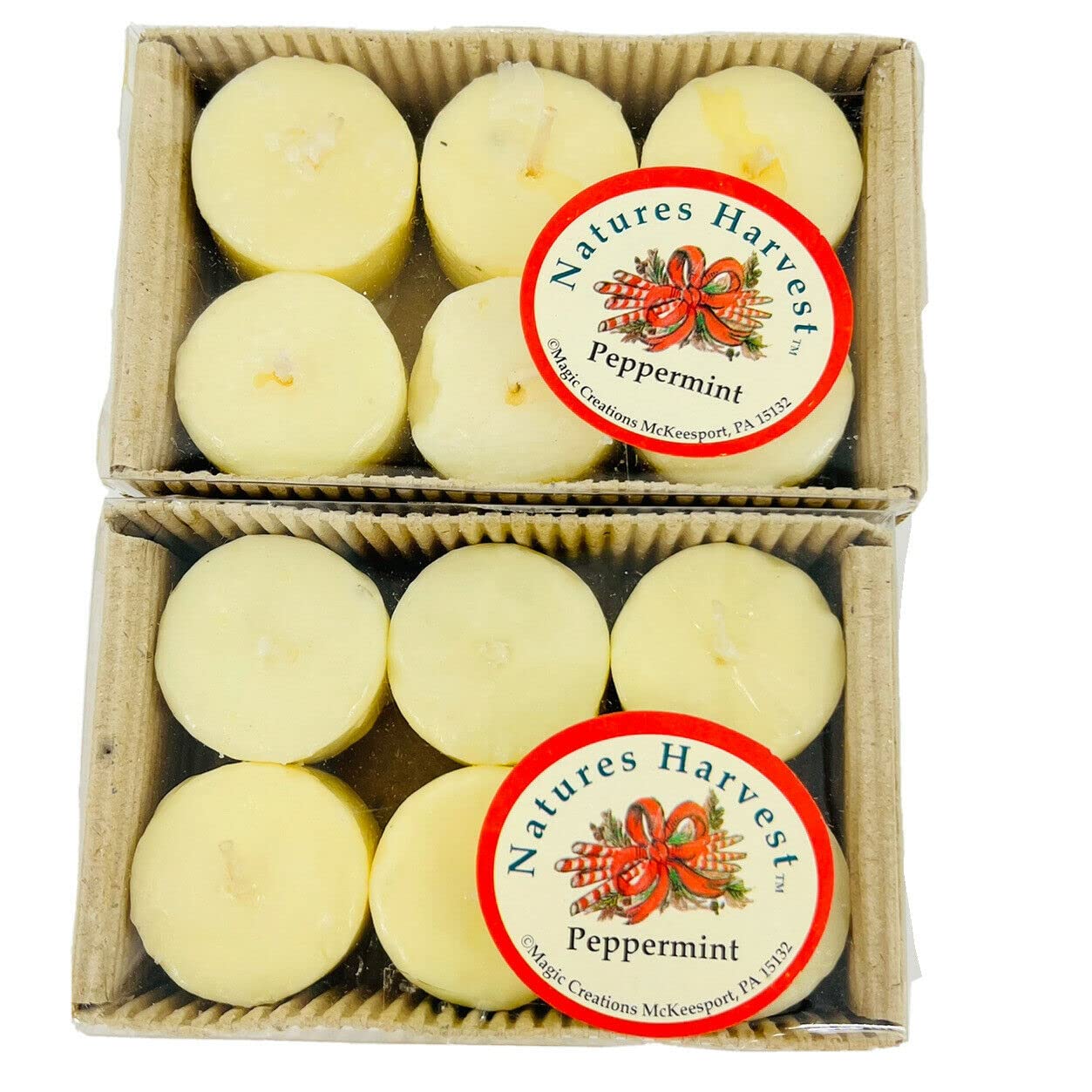 Mini Votive Candles - Peppermint Scented 1oz Natural Soy Wax Candles - Nature's Harvest Magic Creations - 12 Pack Set for Home Decor, Wedding Centerpieces & Aromatherapy Relaxation