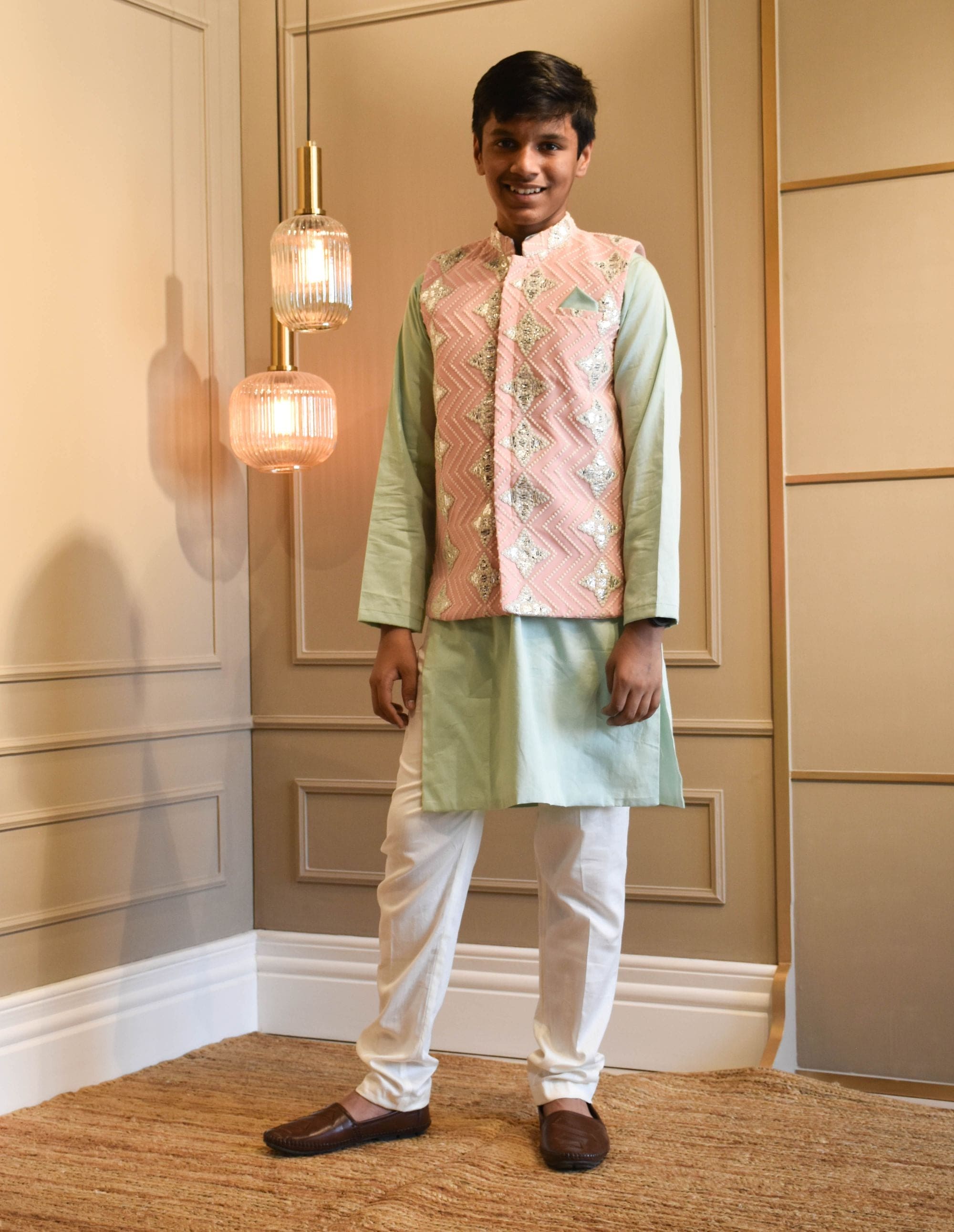 Pre Order: Stylish Pink Gotta Jacket & Kurta Pant Set - Trendy Ethnic Outfit for Women | Perfect for Festivals, Weddings & Special Occasions