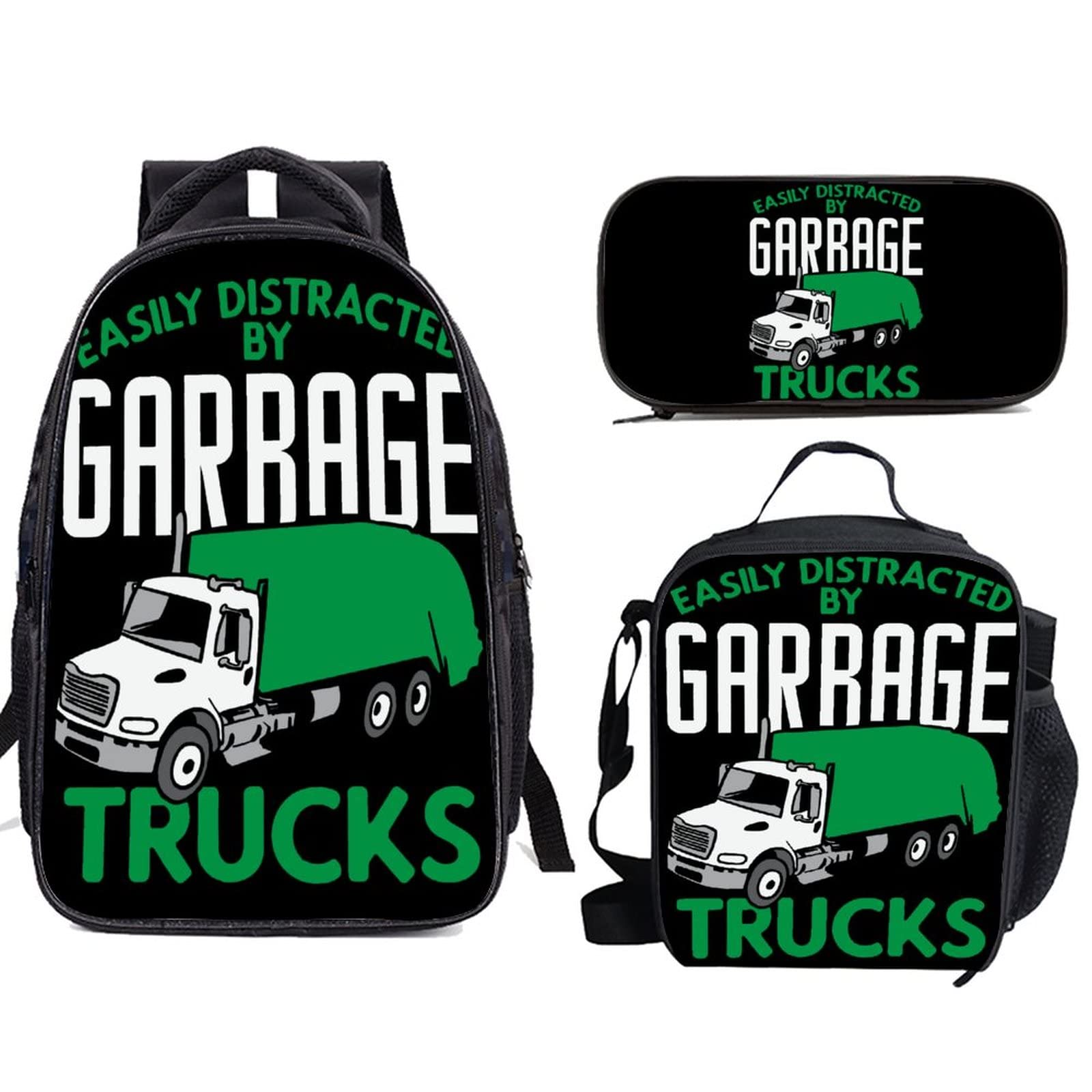 Kids Garbage Truck Backpack with Lunch Box & Pencil Case - 3-in-1 School Bag for Boys & Girls | Perfect for School, Travel & Outdoor Adventures
