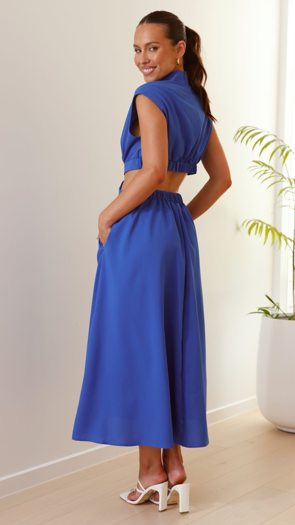 Maddison Midi Dress - Blue Flowy Summer Dress for Women | Perfect for Beach Vacations, Date Nights & Casual Outings