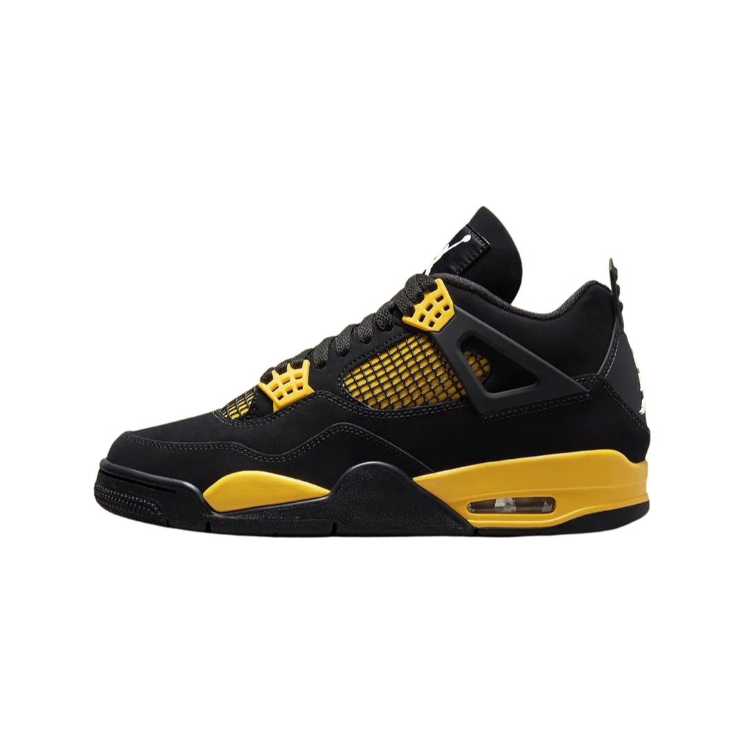 Air Jordan 4 Retro Thunder 2023 Sneakers - Black, White & Tour Yellow Basketball Shoes for Men | Perfect for Streetwear, Gym & Casual Outfits
