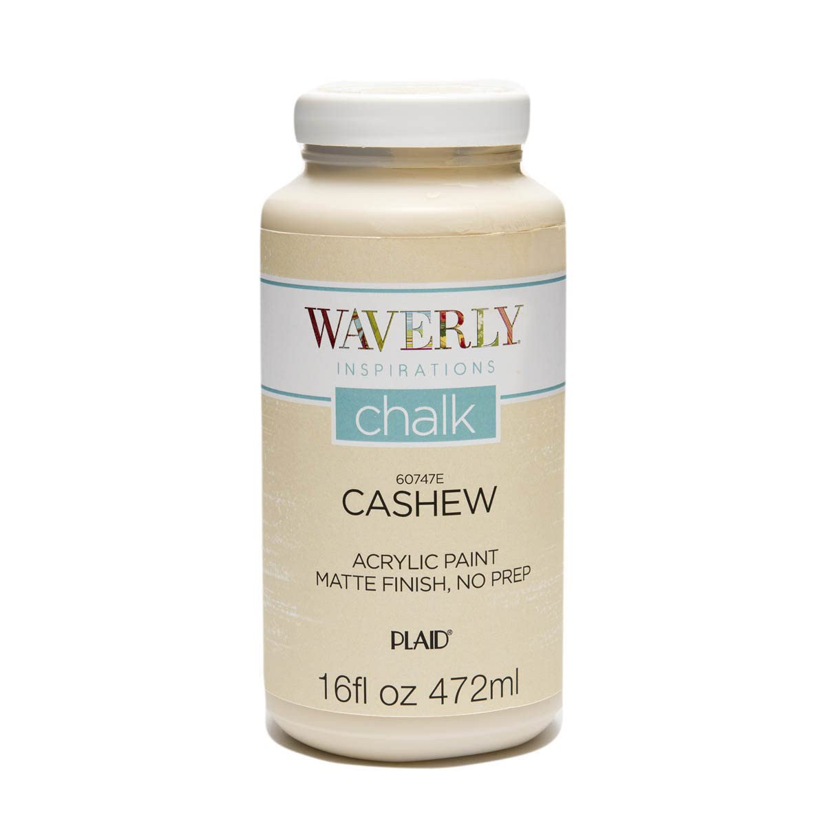 Waverly Inspirations Chalk Finish Acrylic Paint - Cashew (16 oz) for Furniture, DIY Crafts & Home Decor Projects - Premium Matte Finish Paint for Wood, Metal & Glass Surfaces