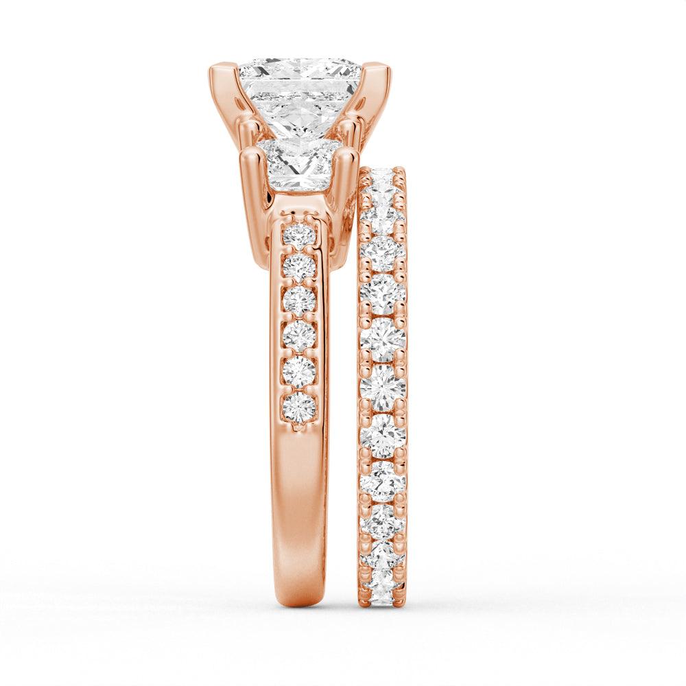 Princess Cut Three Stone Moissanite Engagement Ring - Vintage Style Wedding Band for Women, Perfect for Proposals, Anniversaries & Special Occasions
