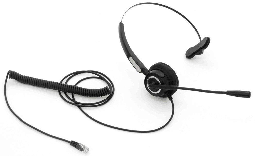 TriPro 4 Pin RJ9 Telephone Headset for Landline Desk Phones (H510-RJ) - Noise Cancelling Office Headset for Call Centers, Customer Service & Business Communications