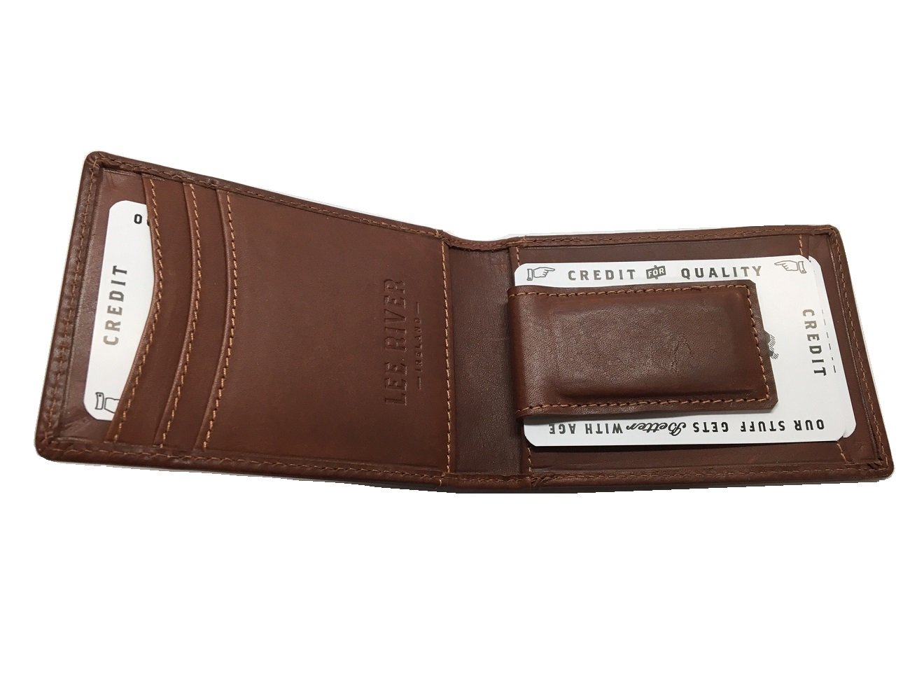 Biddy Murphy Celtic Money Clip & Bifold Wallet - 100% Genuine Leather, Handmade in Ireland with Embossed Eternity Knot Design - Perfect for St. Patrick's Day Gifts & Irish Heritage Celebrations