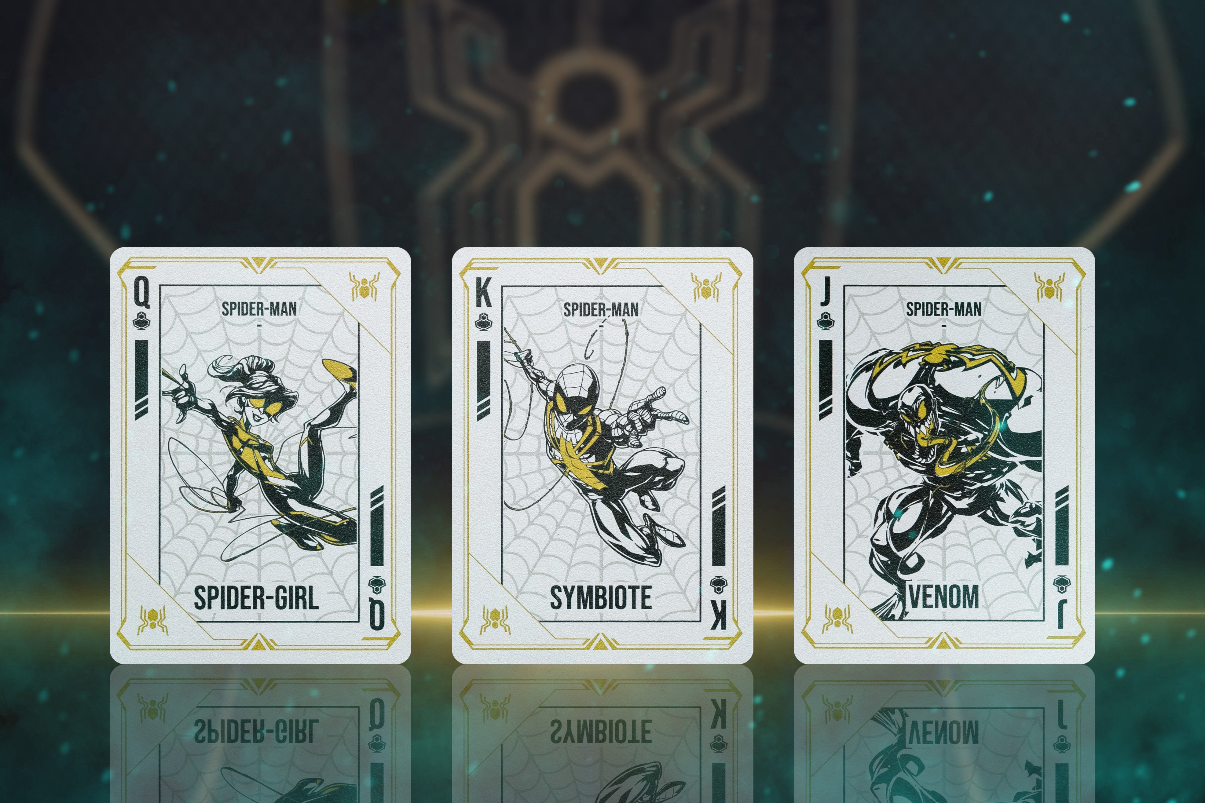 Spider-Man Themed PVC Playing Cards - Black & Gold Deck for Collectors, Poker, Magic Tricks & Game Nights