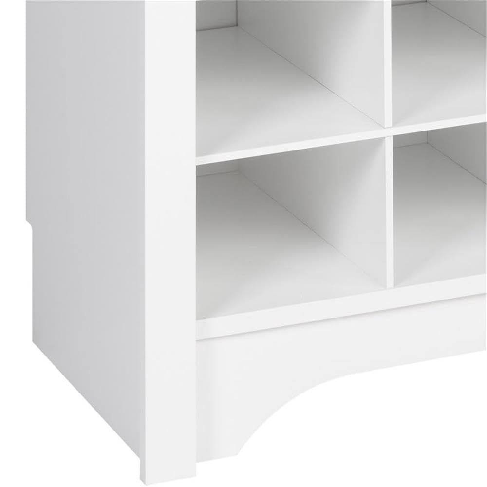Prepac White Shoe Storage Cabinet - 32 Shoe Cubbies & 4 Large Storage Compartments (15.5