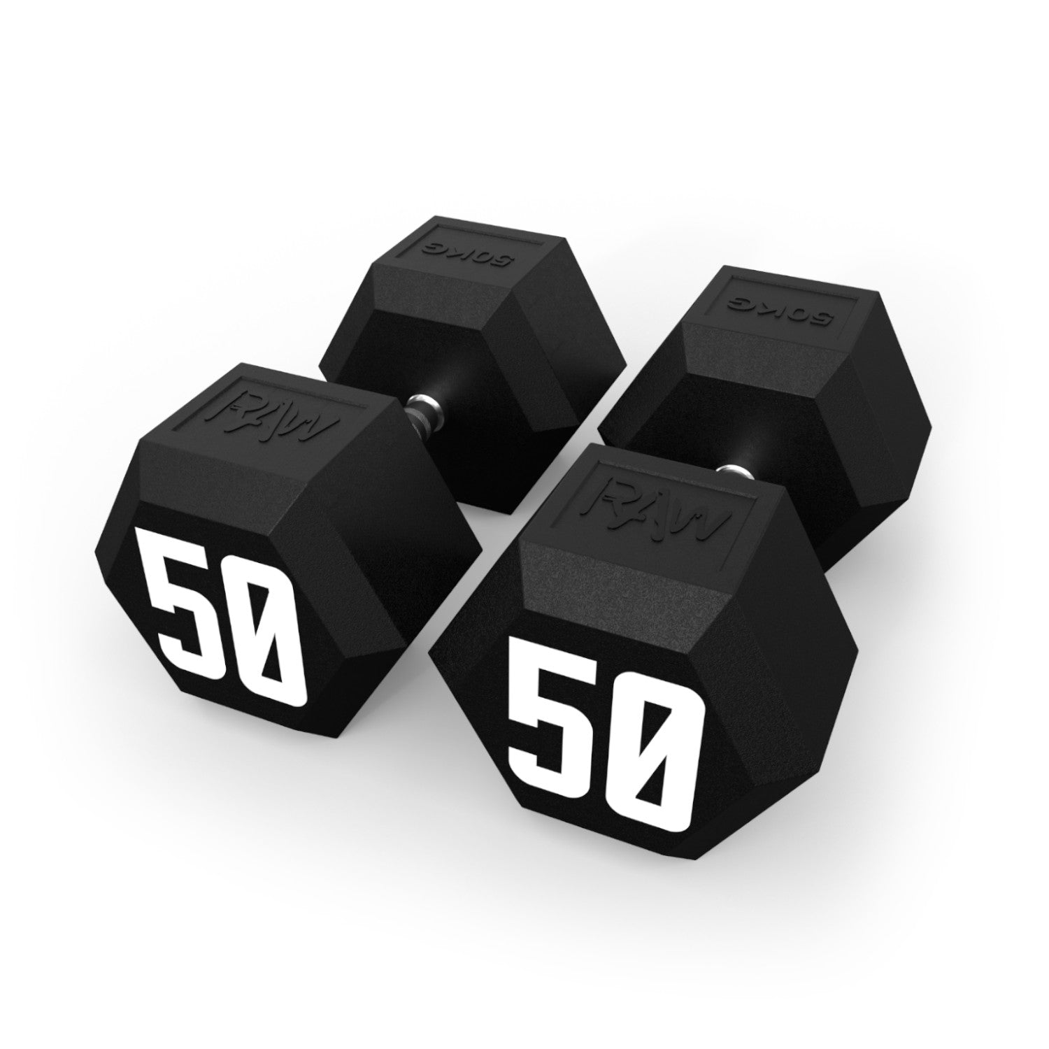 50KG Rubber Hex Dumbbell Pair - Premium Weight Lifting Equipment for Home Gym & Strength Training