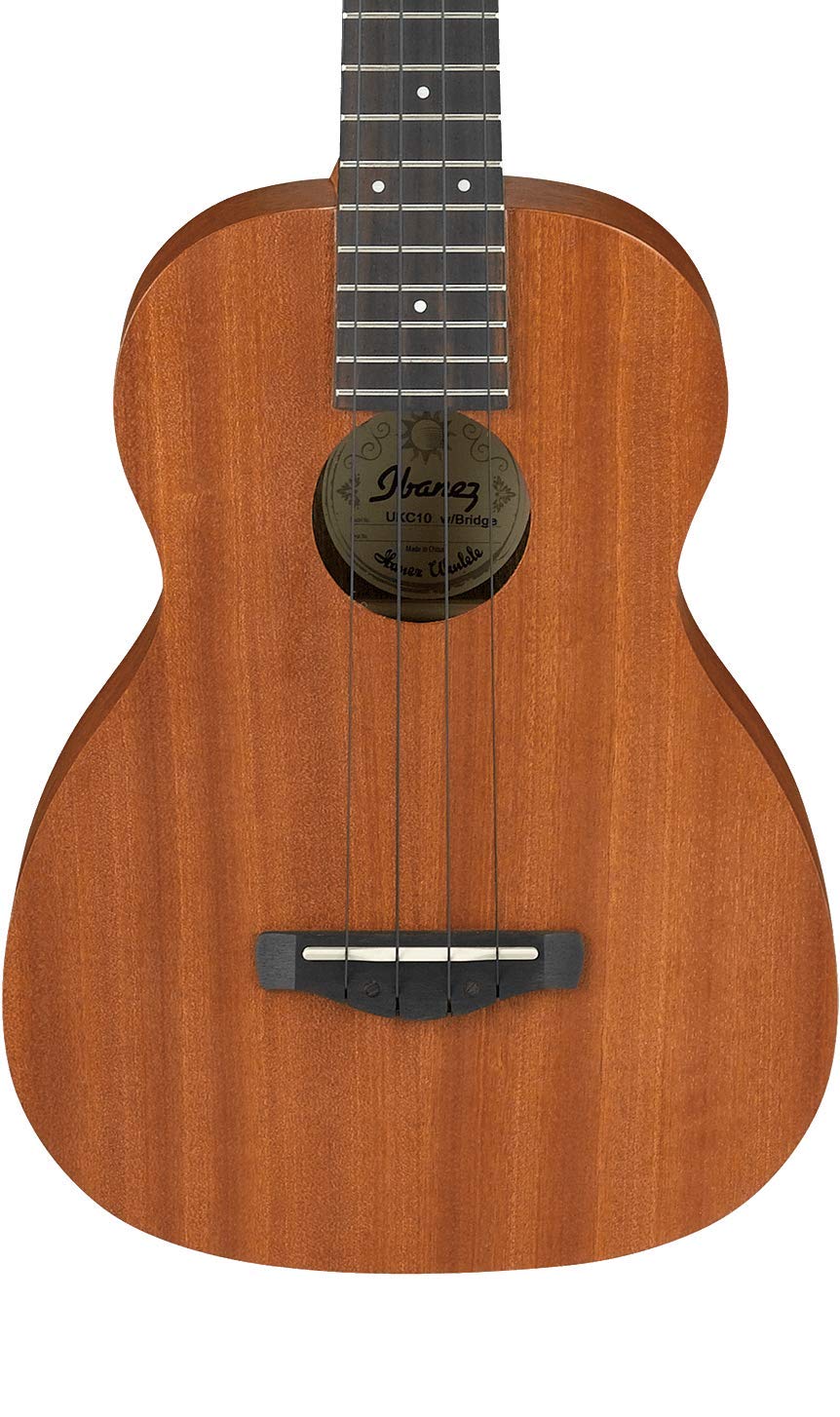 Ibanez UKC10 4-String Concert Ukulele Right-Handed Natural Wood Acoustic Instrument for Beginners, Travel, Beach & Outdoor Performances