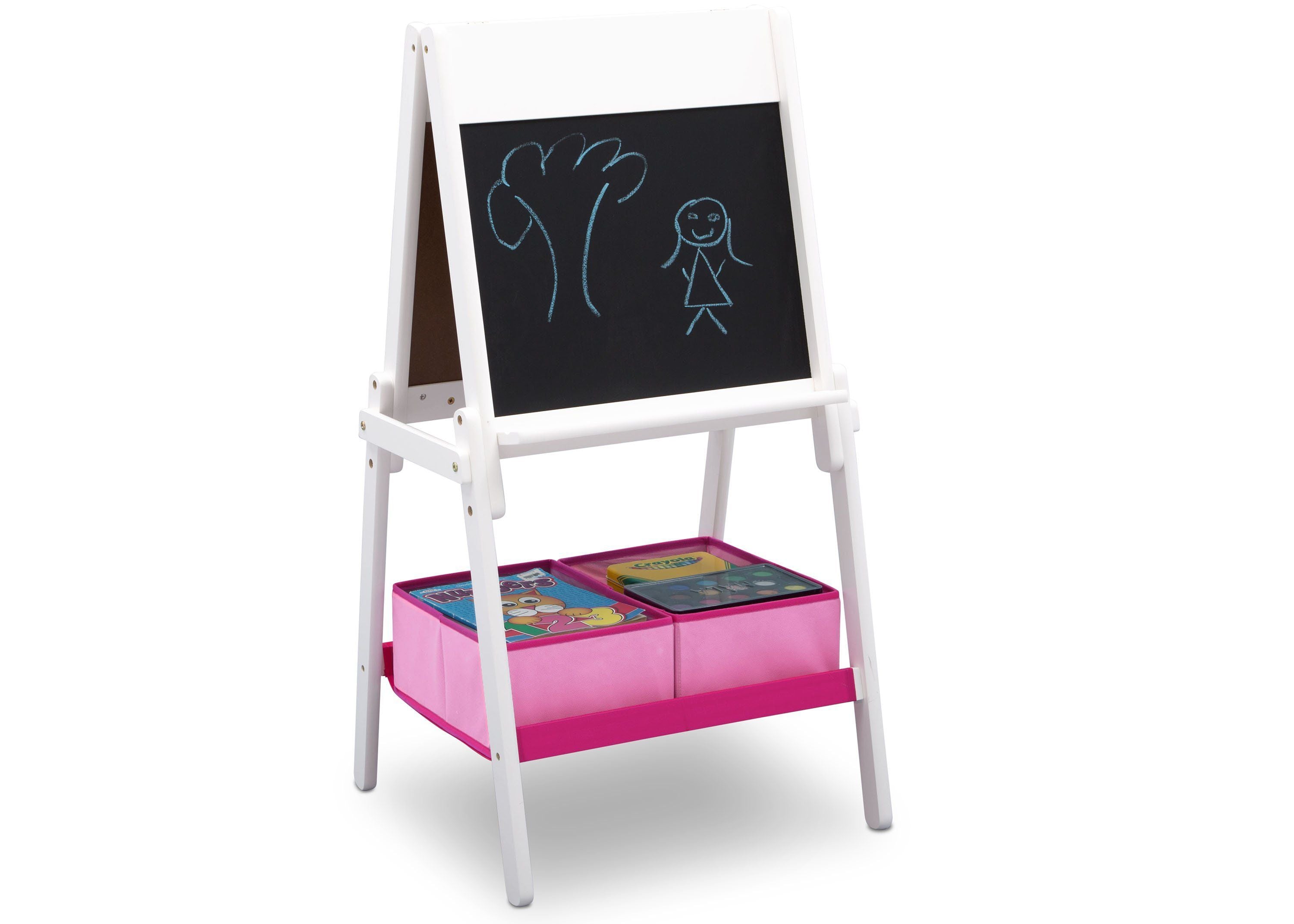 MySize Double Sided Storage Easel - Adjustable Kids Art Easel with Dry Erase & Chalkboard - Perfect for Home, Classroom & Art Studio