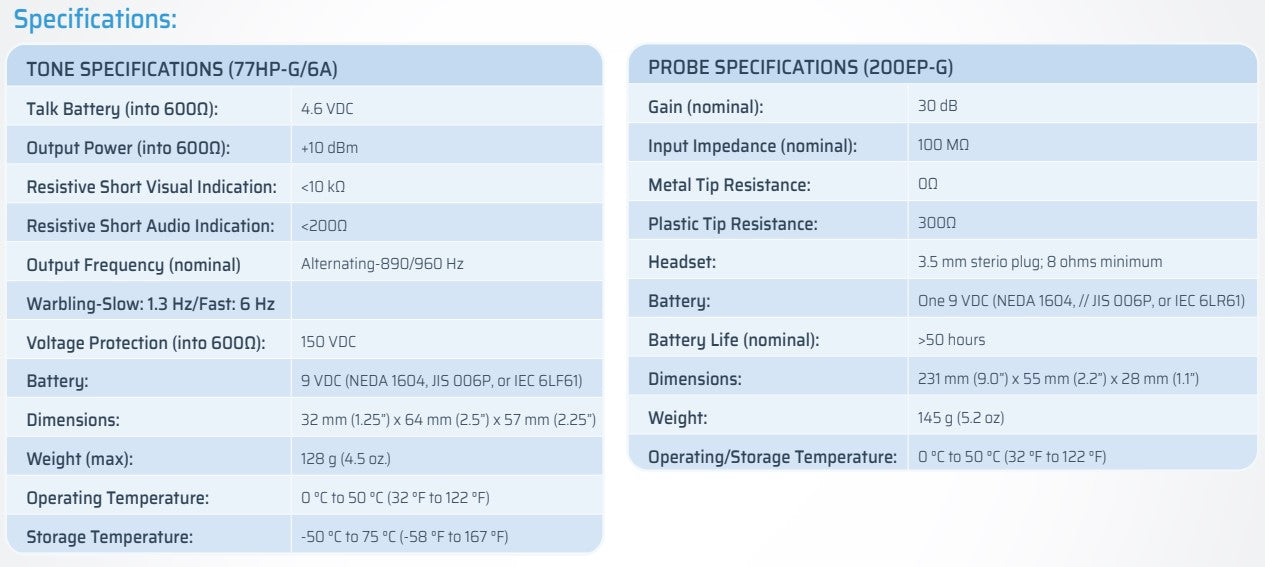 Tempo 701KG Tone and Probe Tracing Kit with Tone Tester & Carrying Case - Ideal for Network Cable Testing, Phone Line Tracing, and Electrical Wiring Diagnostics