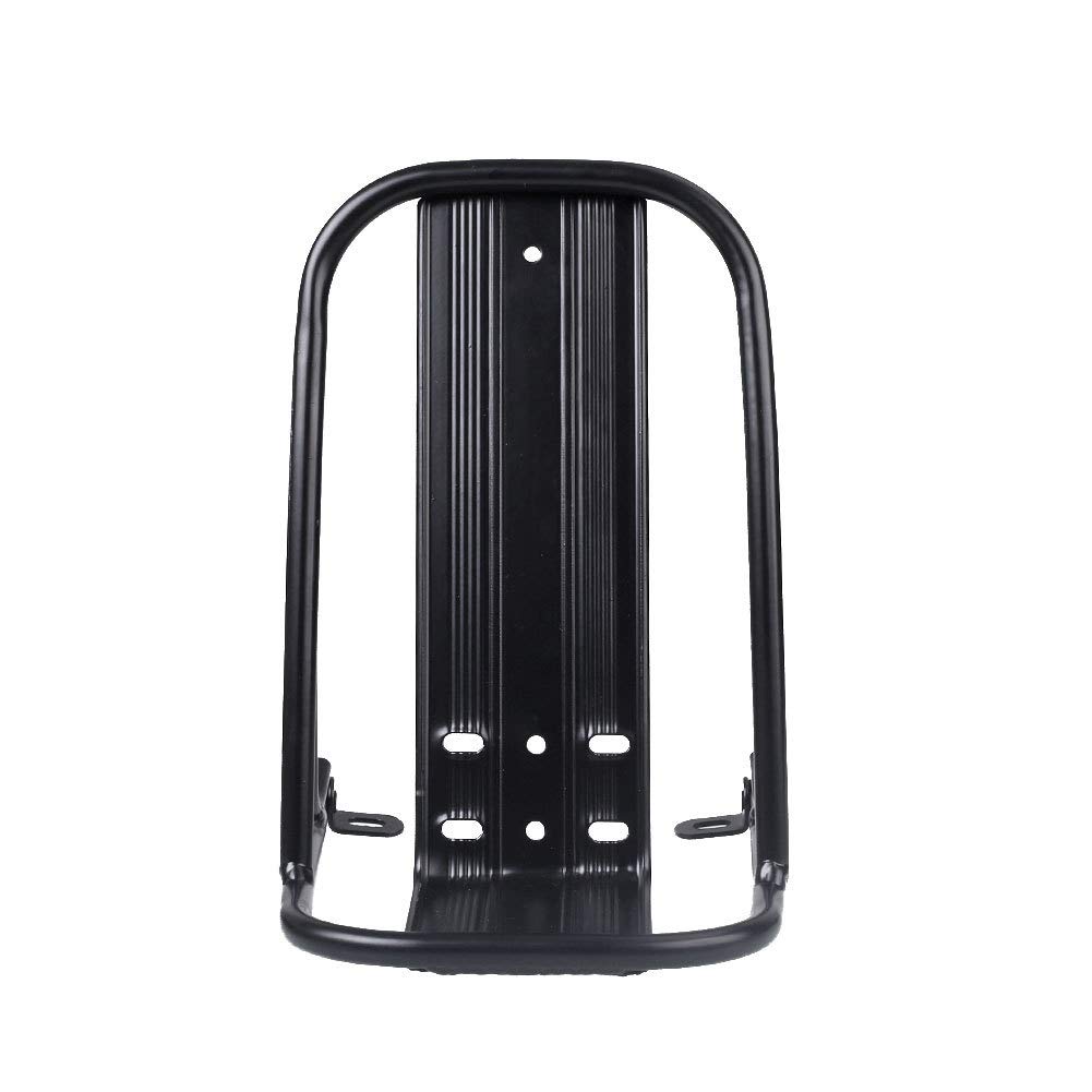 Lightweight Aluminum Alloy Front Bike Rack - Universal Mountain & Road Bicycle Luggage Carrier - Durable Black Cycling Accessory for Commuting, Touring & Outdoor Adventures