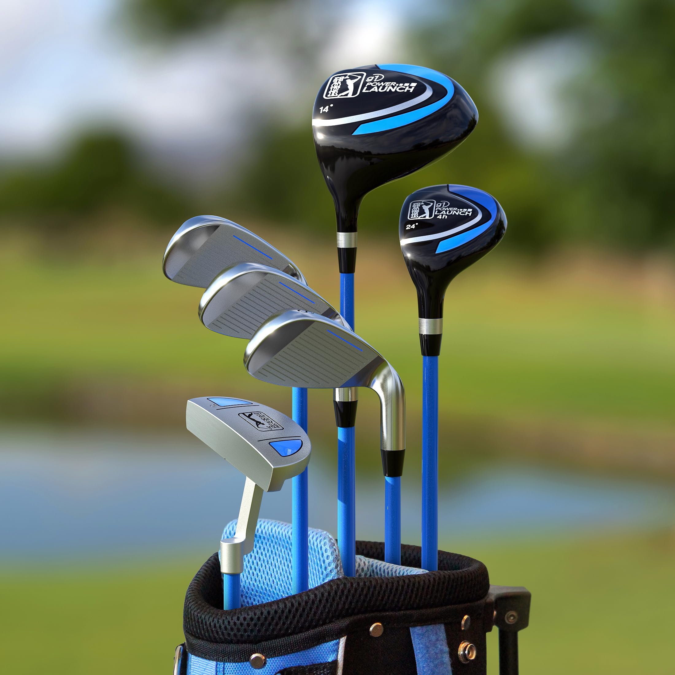 **PGA TOUR Youth Golf Club Set for Kids Ages 8-12 & 12+ – Right & Left Handed Junior Golf Clubs with Lightweight Stand Bag, Mallet Putter, Hybrid & Driver – Perfect for Beginners, Practice & Junior Golf Tournaments**