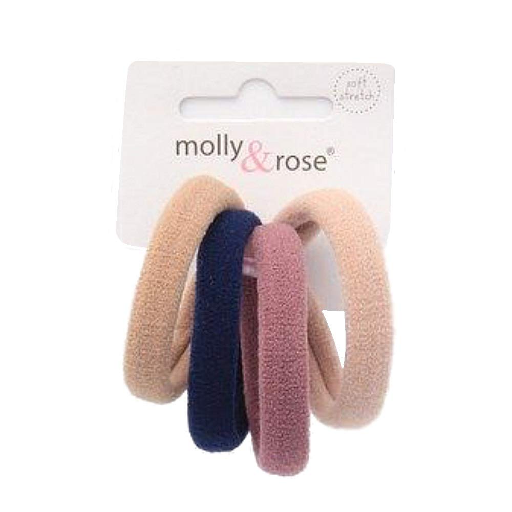 4-Pack Autumn Tone Soft Jersey Hair Elastics - Stretchable Hair Bands for Everyday Use, Workouts, and Casual Styling